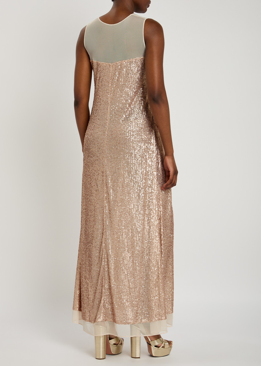 Norma Kamali Sequin-embellished Mesh Maxi Dress - 3