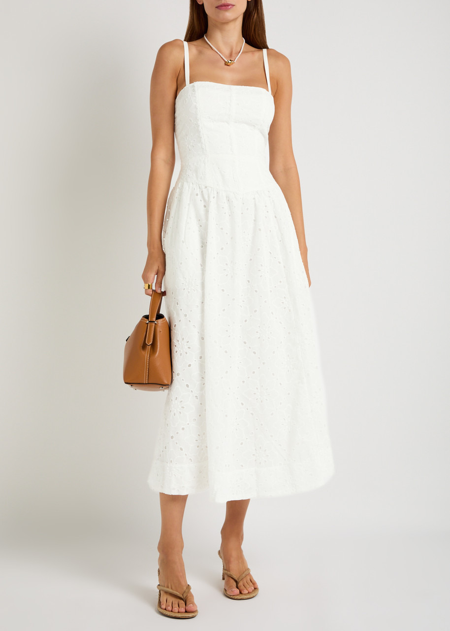 Reformation Katarin Broderie Anglaise Woven Midi Dress - 4