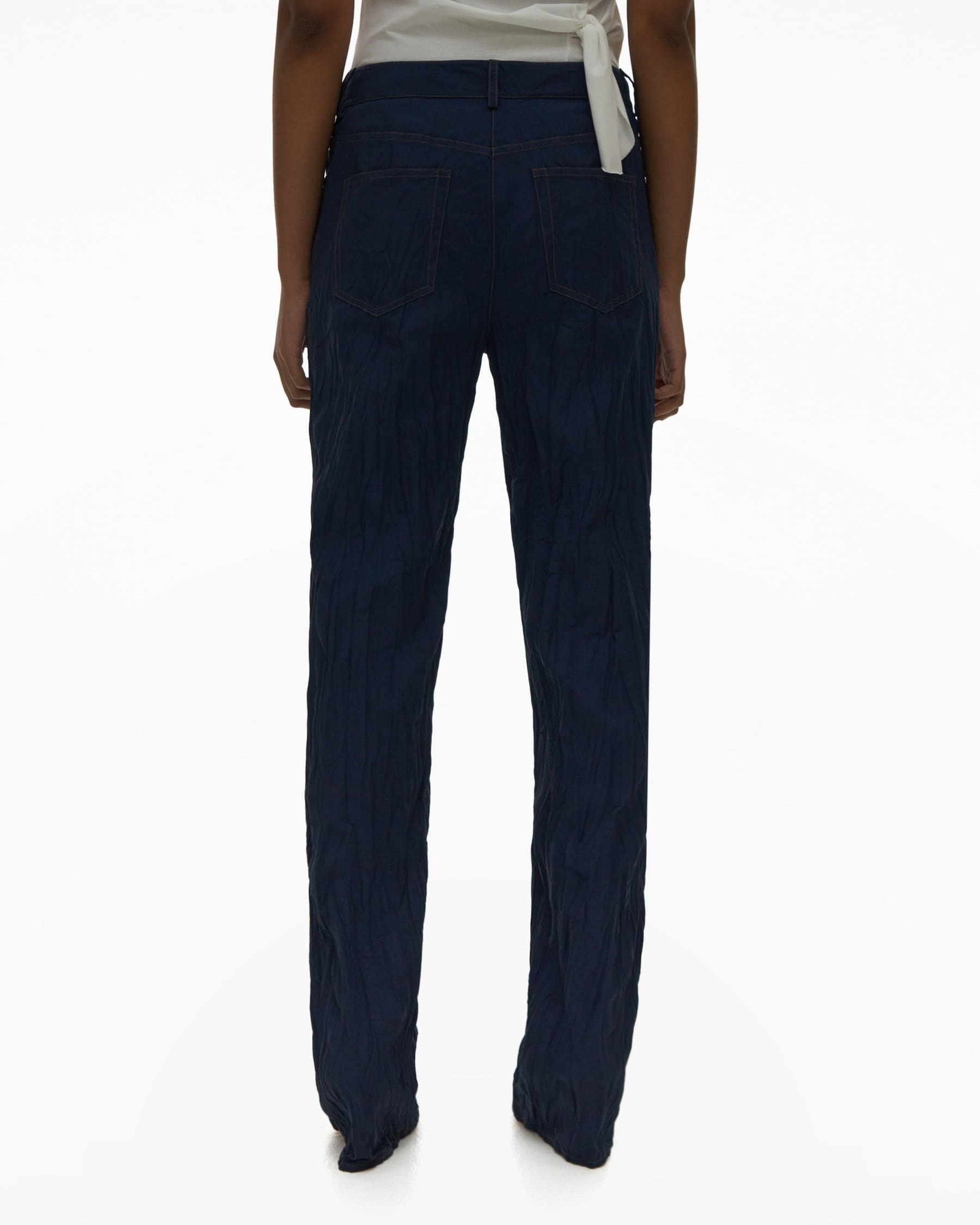 CRINKLED STRAIGHT PANT - 4