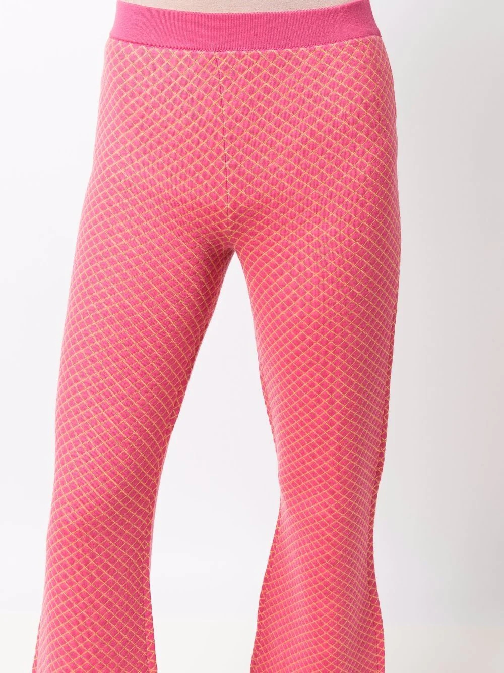 flared jacquard-knit trousers - 5