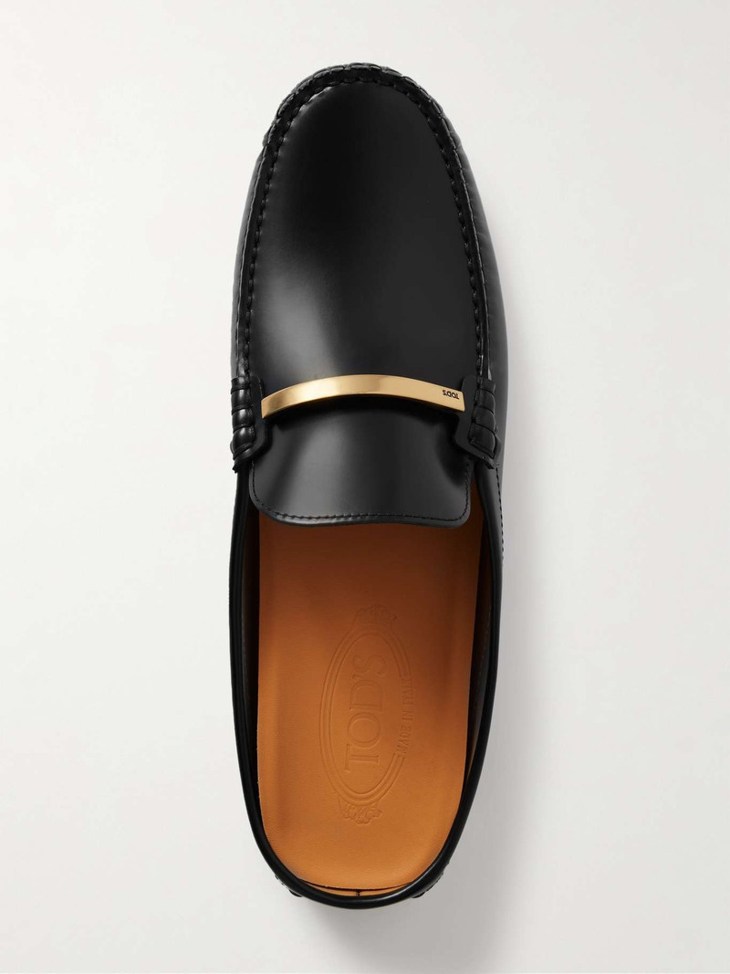 Gommino 22L embellished leather slippers Black 5