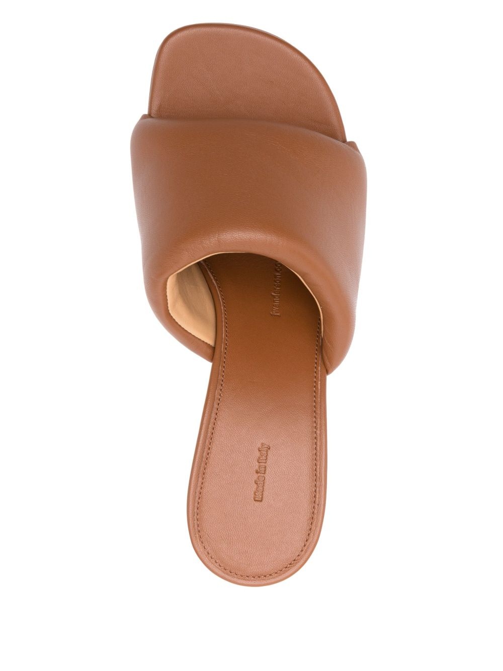 80mm Chain-heel leather mules - 4
