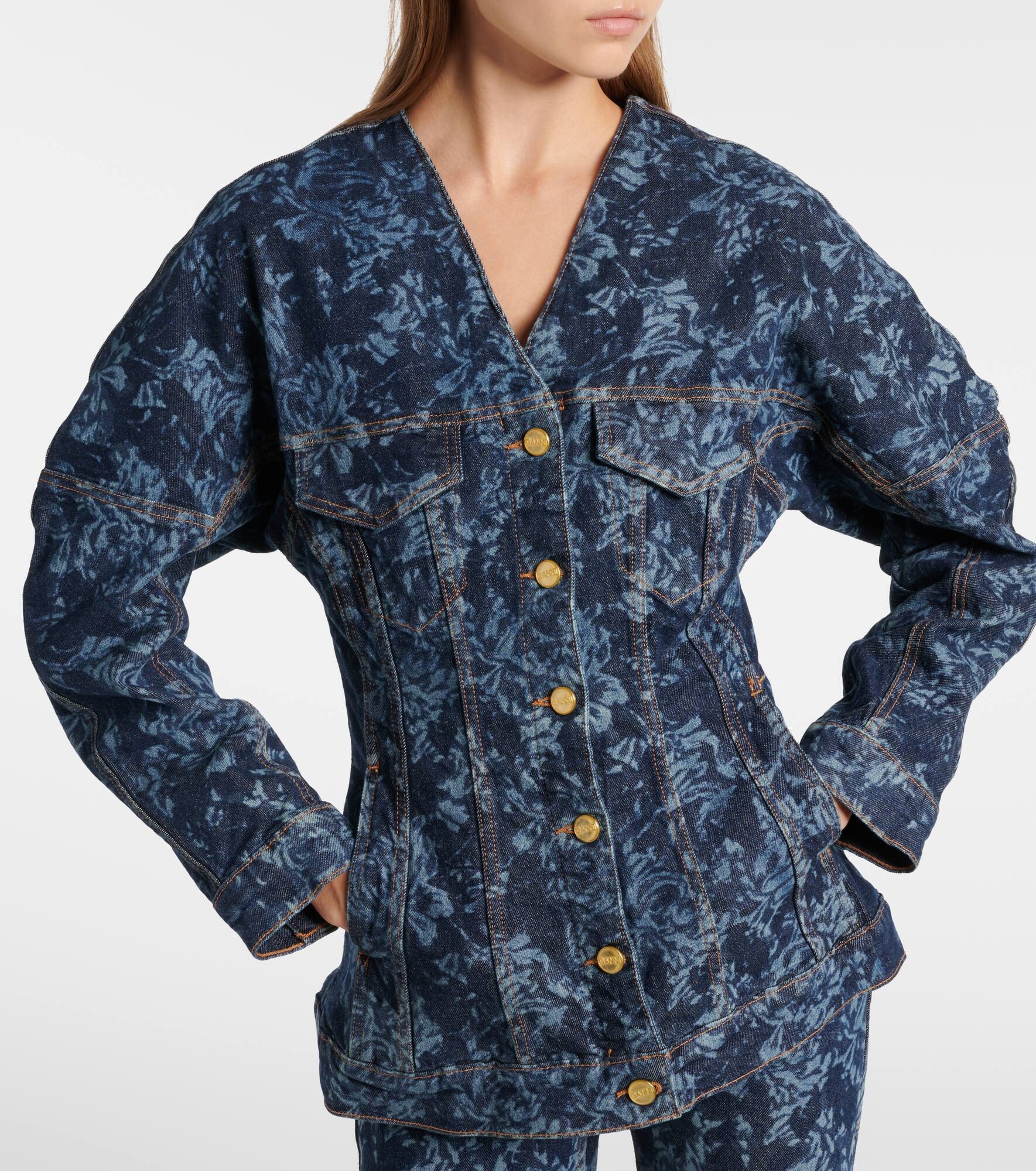 Printed denim jacket - 4