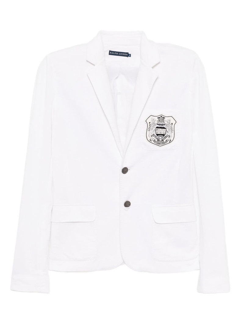 logo-embroidered blazer 1