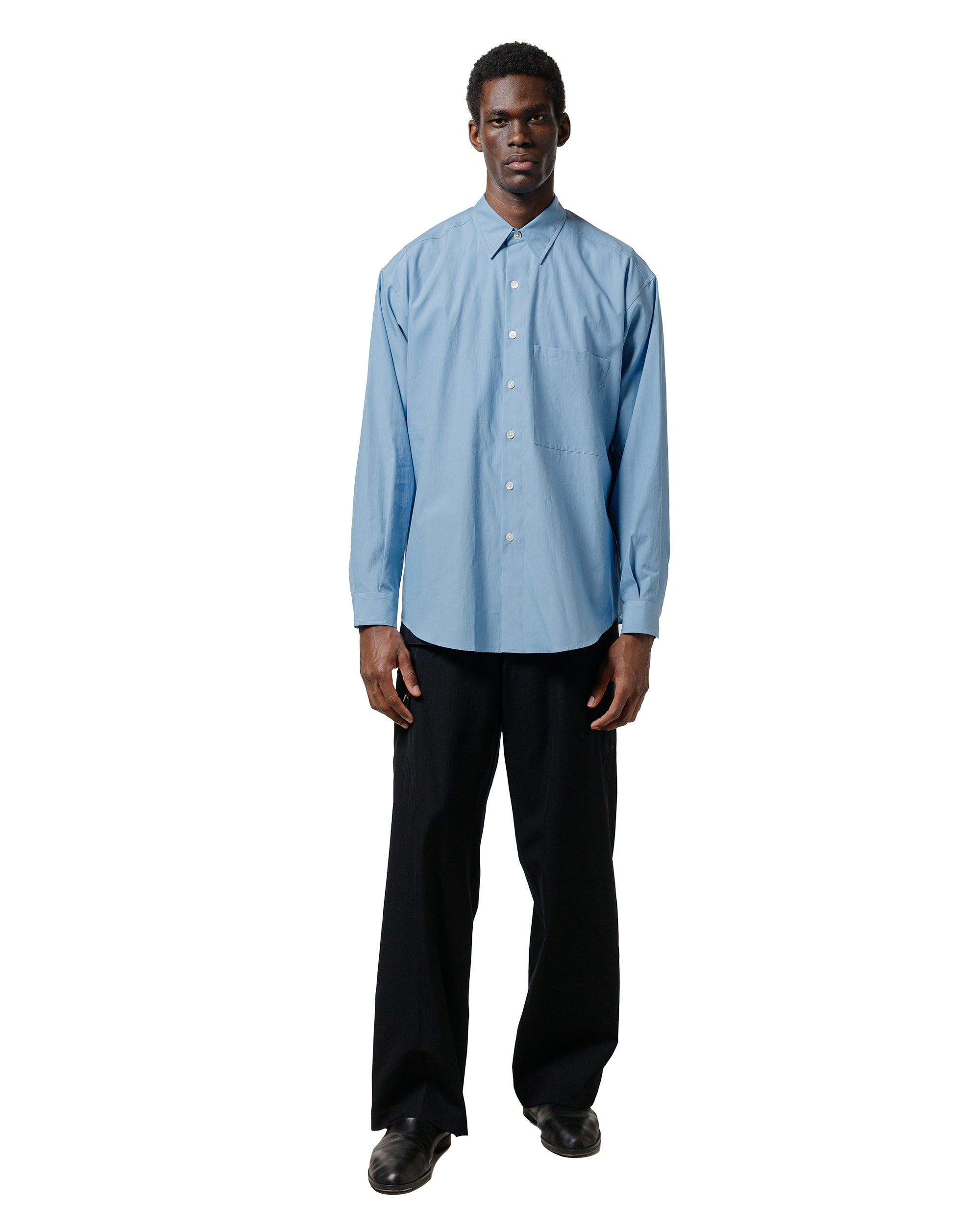 Washed Finx Twill Big Shirt Blue - 4