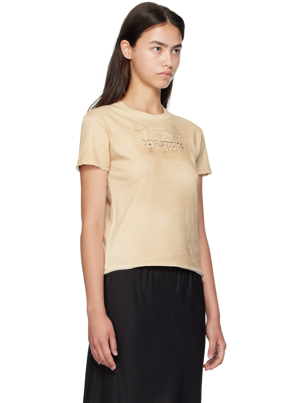 Beige Logo Print T-shirt - 2