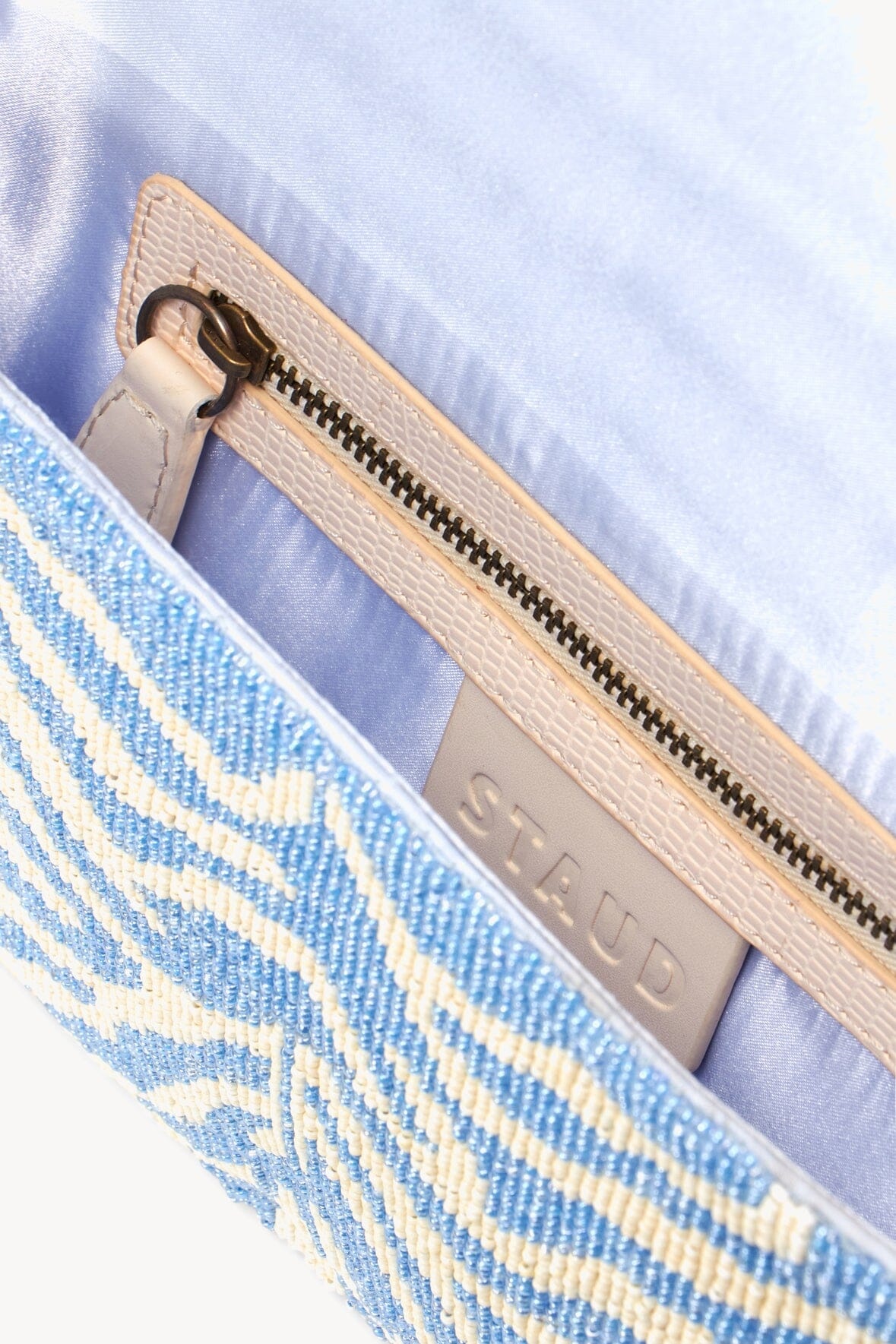 STAUD TOMMY BEADED BAG | LIGHT BLUE CREAM - 5