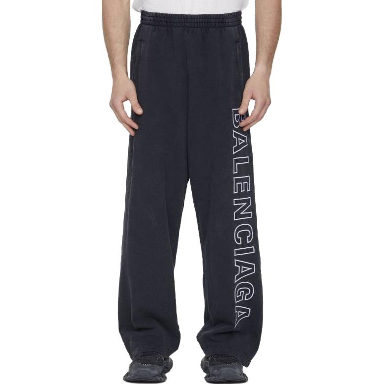 Balenciaga Outline Baggy Sweatpants 'Black Faded' 755118TOVV29034 - 3