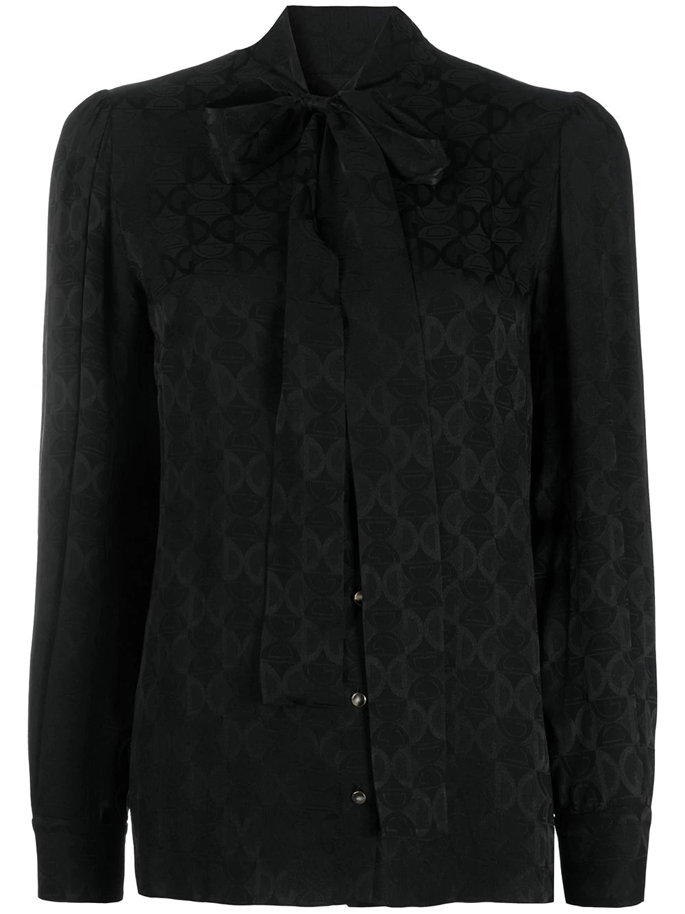 pussy bow DG logo jacquard shirt - 1