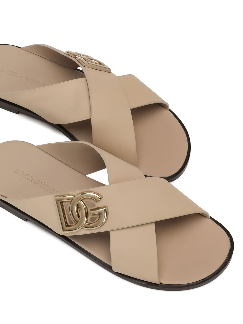 DG logo leather sandals - 5