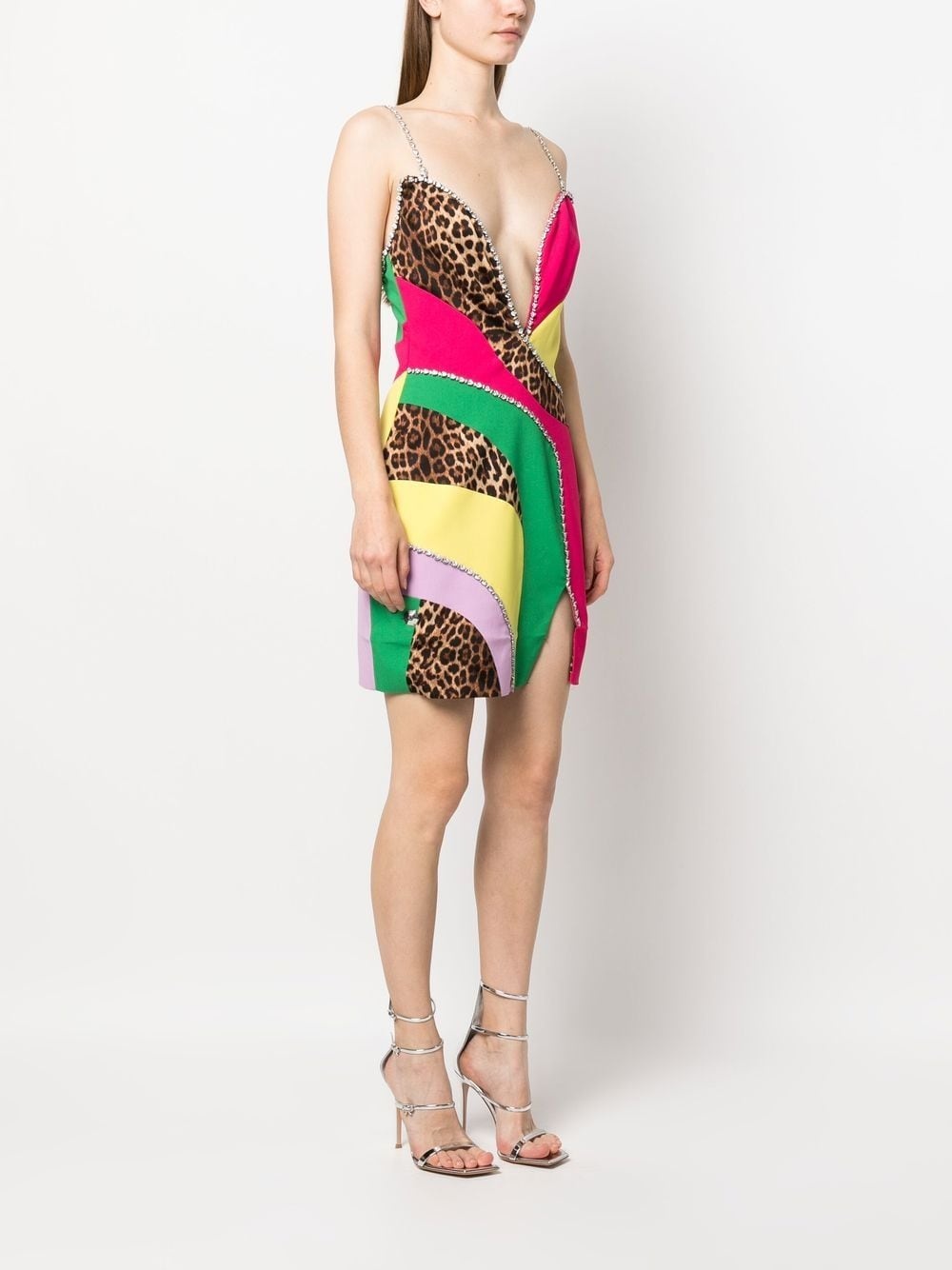 patchwork mini dress - 3