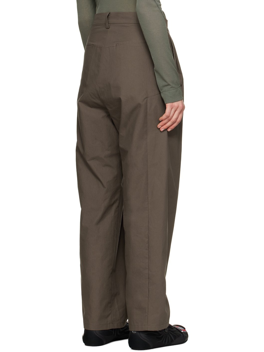 Brown Wide Beaded Belt Trousers - 3