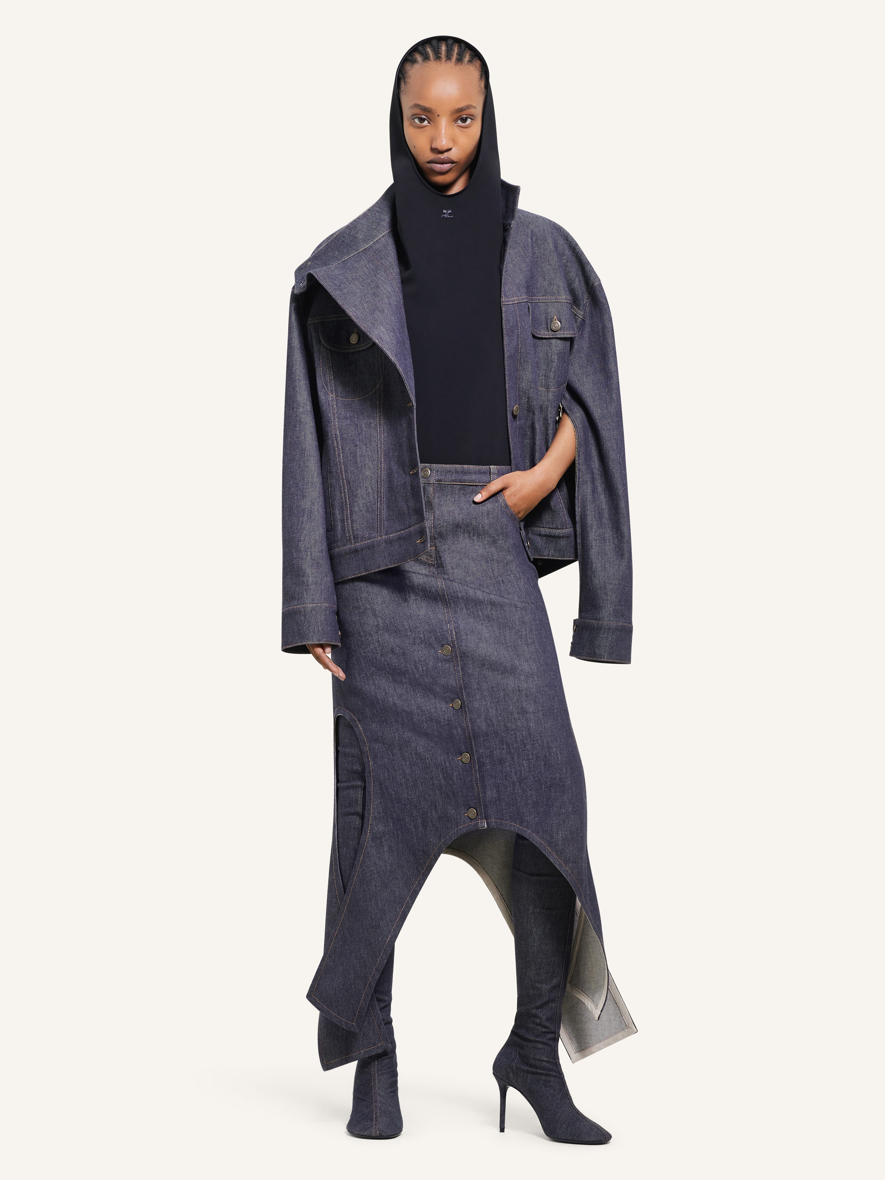 OVERSIZED MOTORCYCLE DENIM JACKET - 2