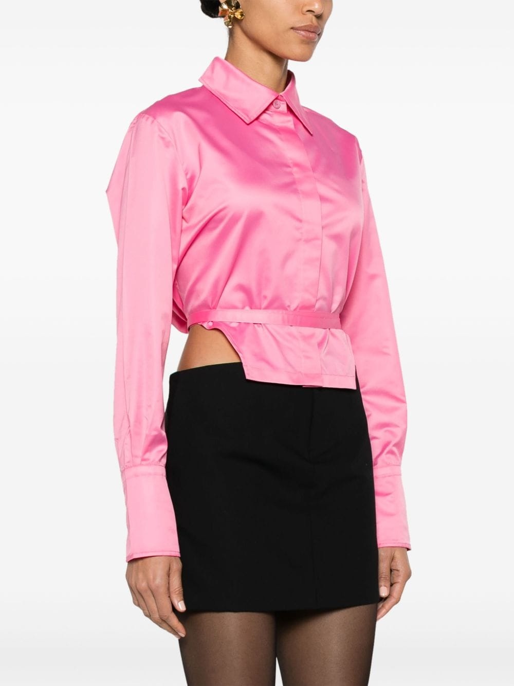 cut-out cropped shirt - 3