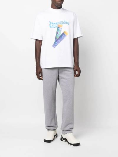 JACQUEMUS logo-print organic cotton track pants outlook