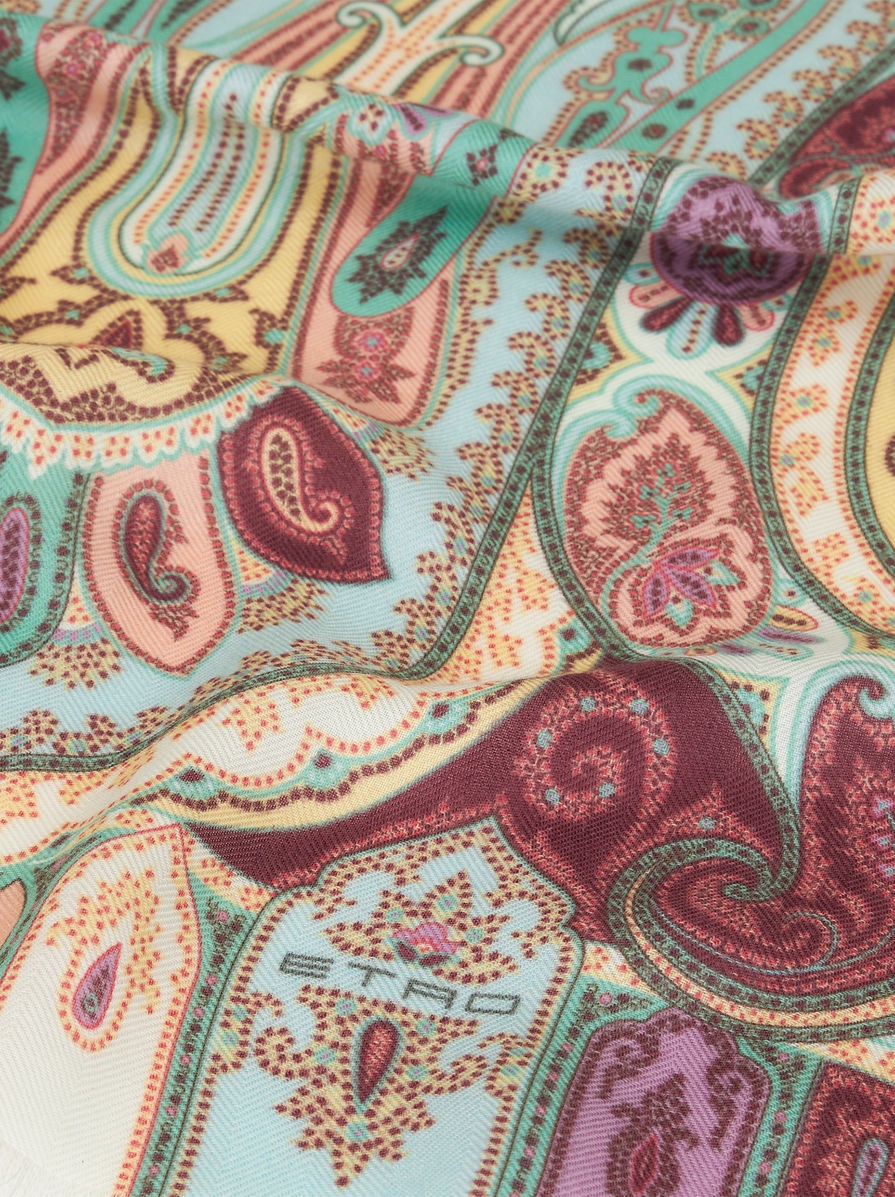 PAISLEY SILK AND CASHMERE SCARF - 3