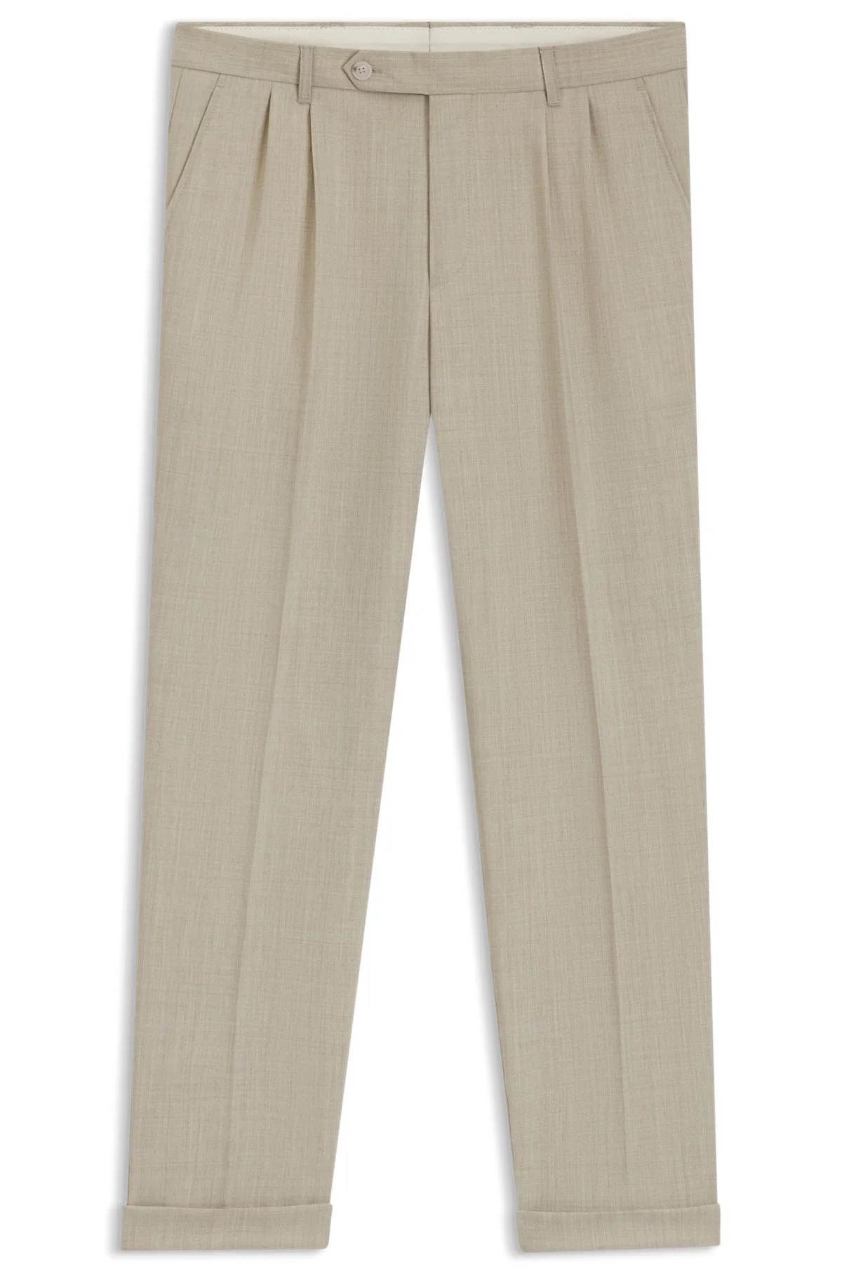 REGULAR-FIT PANTS IN MICRO-PATTERNED WOOL - 1
