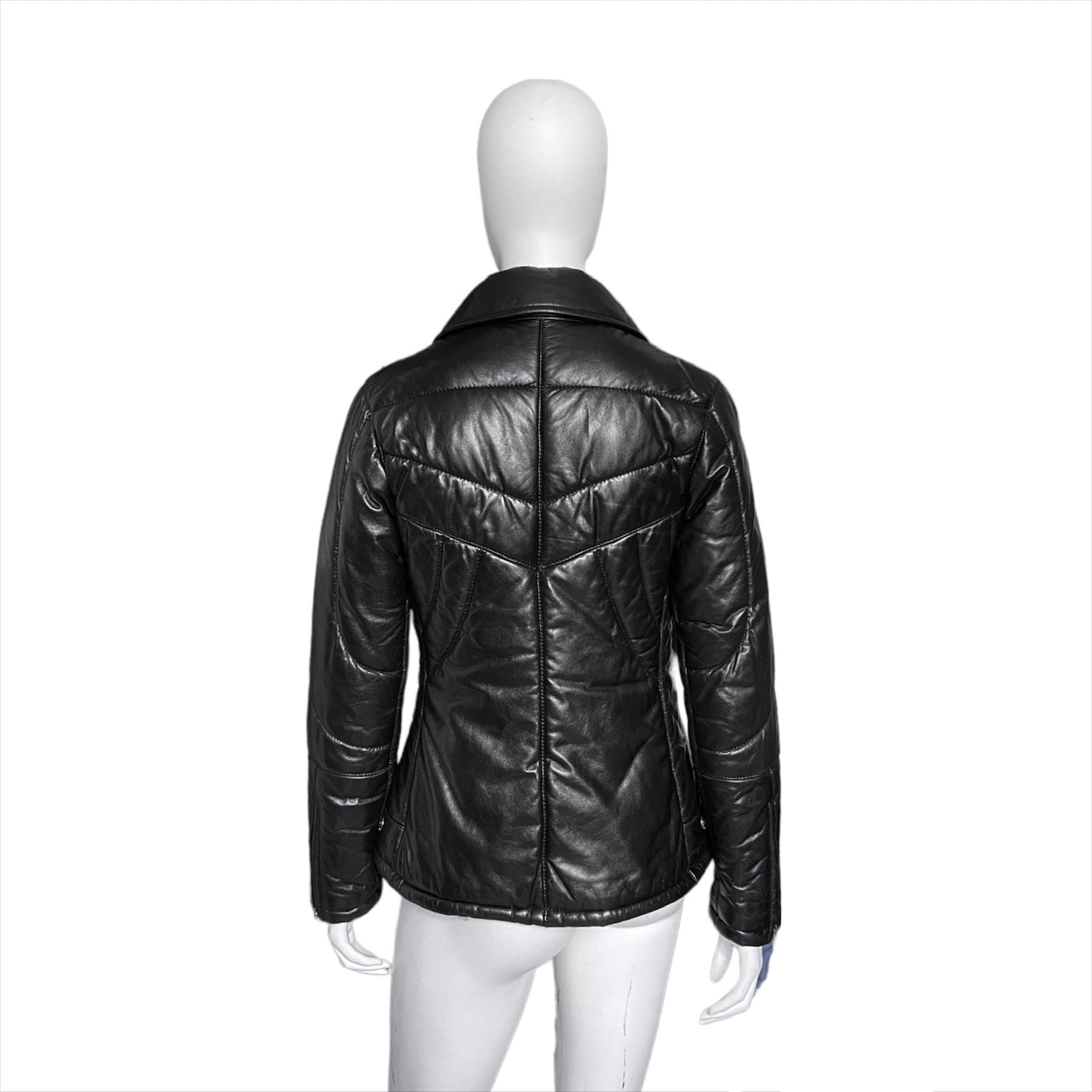 Gucci Fall 1998 Tom Ford Lambskin Leather Quilted Down Puffer Jacket 38 - 7