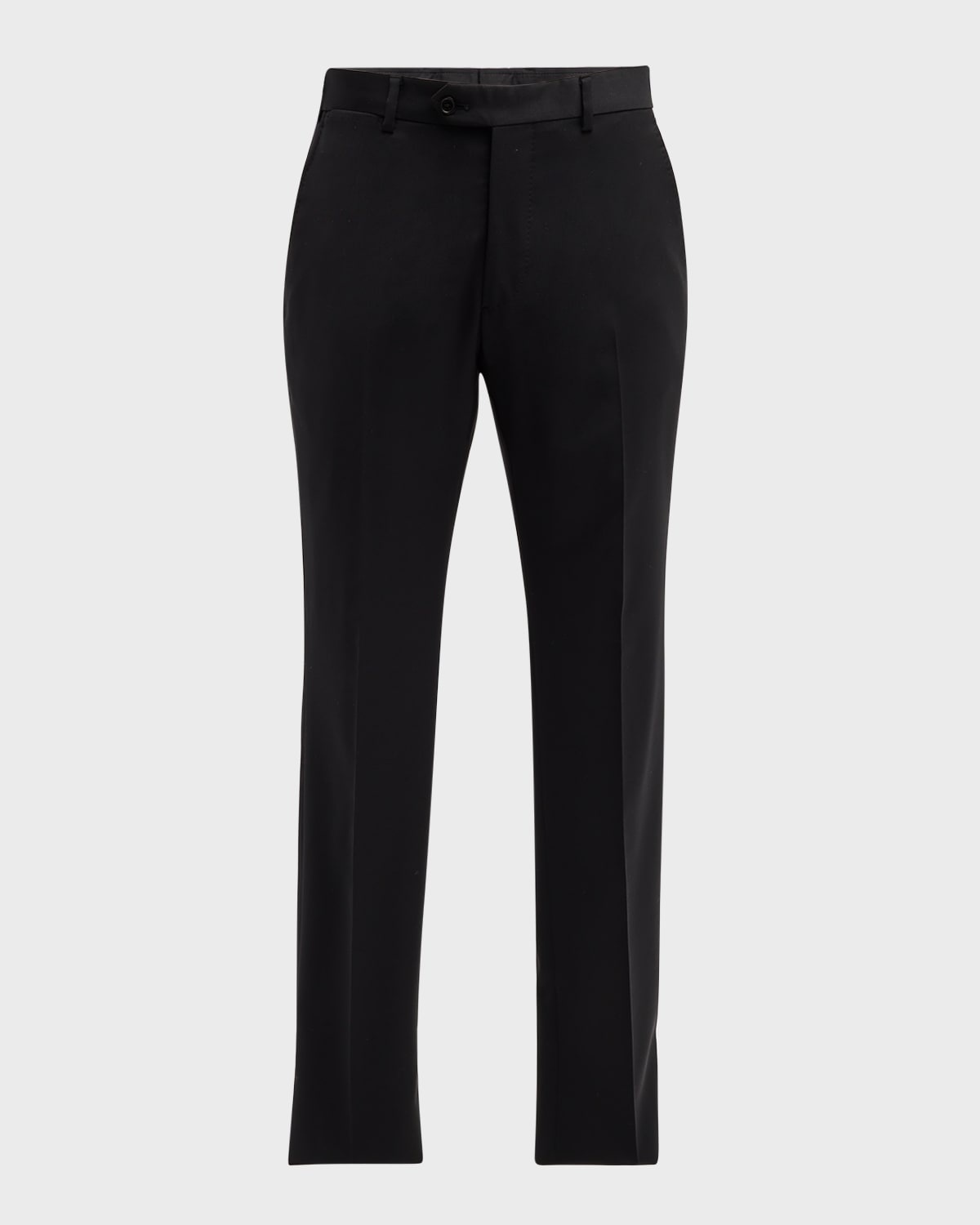 Basic Flat-Front Wool Trousers - 1