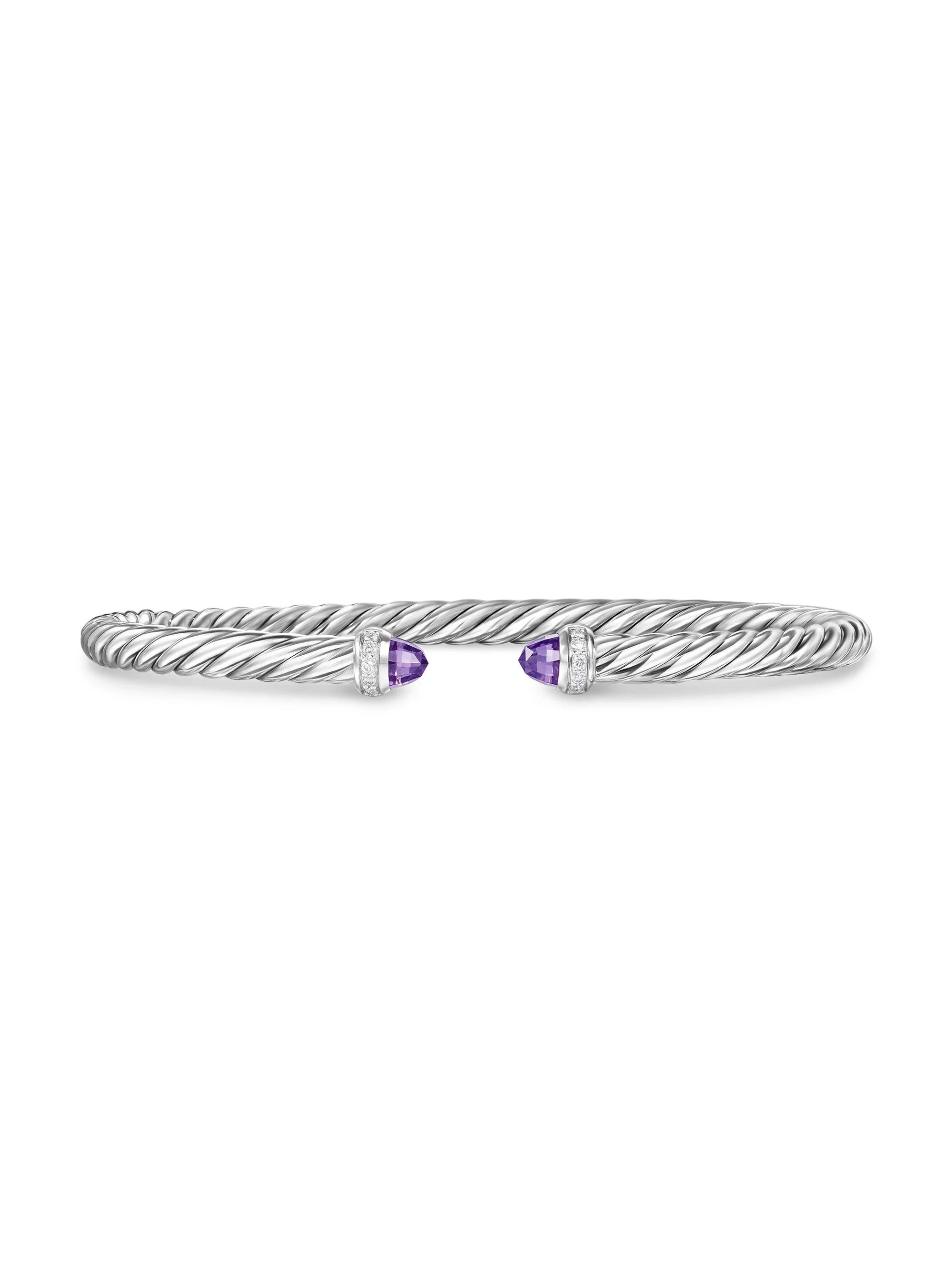 Women's Cablespira Flex Bracelet in Sterling Silver - Amethyst - 1