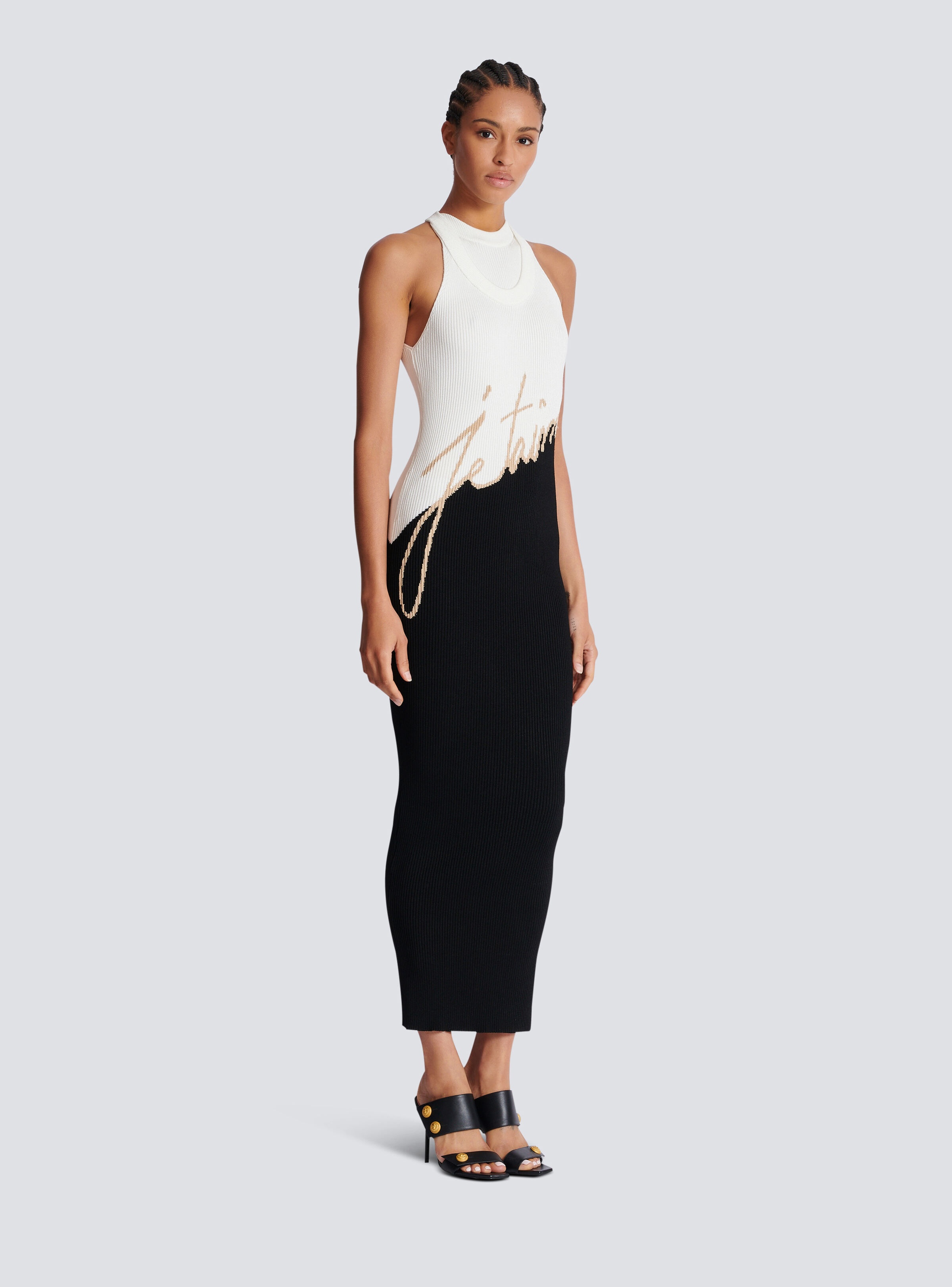 Long "Love Letter" jacquard knit dress - 3