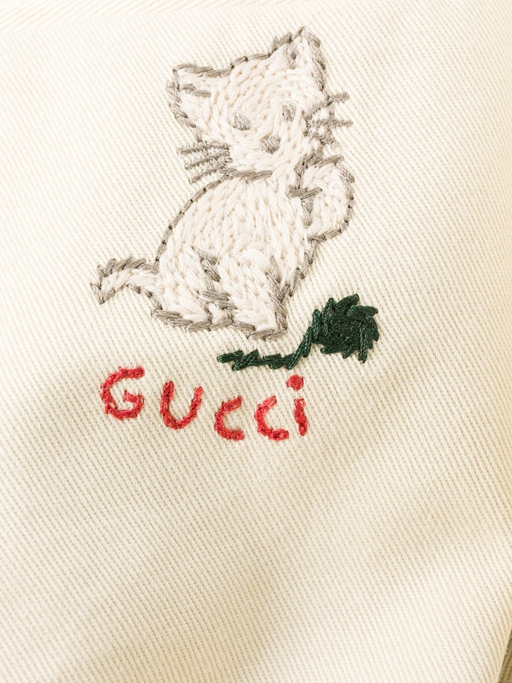 kitten embroidered chino trousers - 6