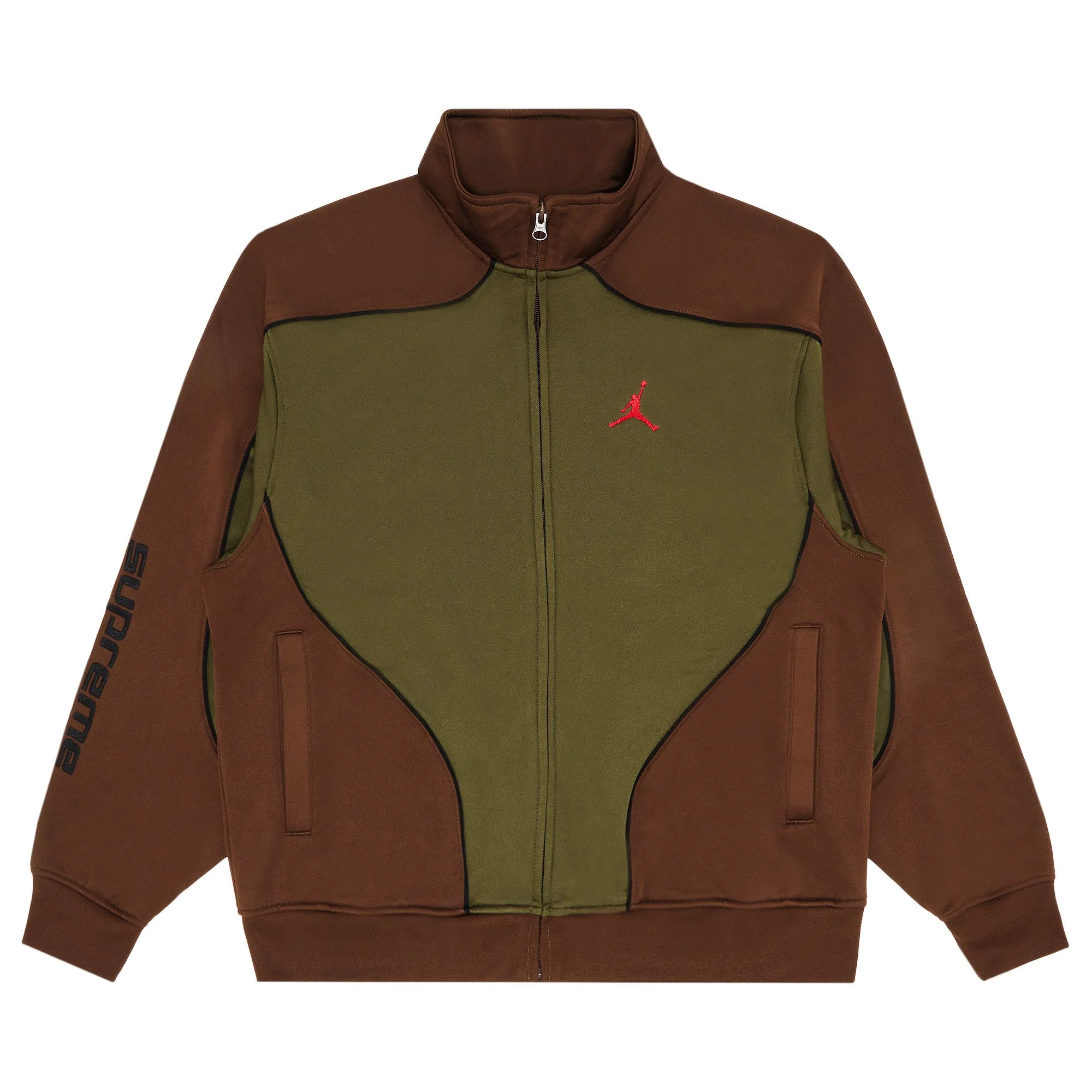 Supreme x Jordan Tricot Track Jacket 'Olive' - 1