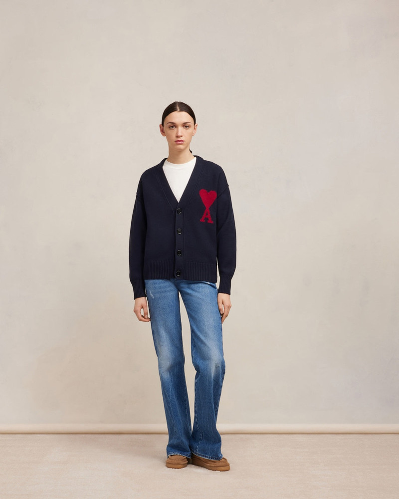 AMI Paris RED AMI DE COEUR CARDIGAN outlook