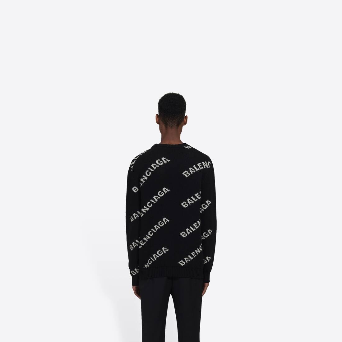 Men's Allover Logo Sweater in Black - 5