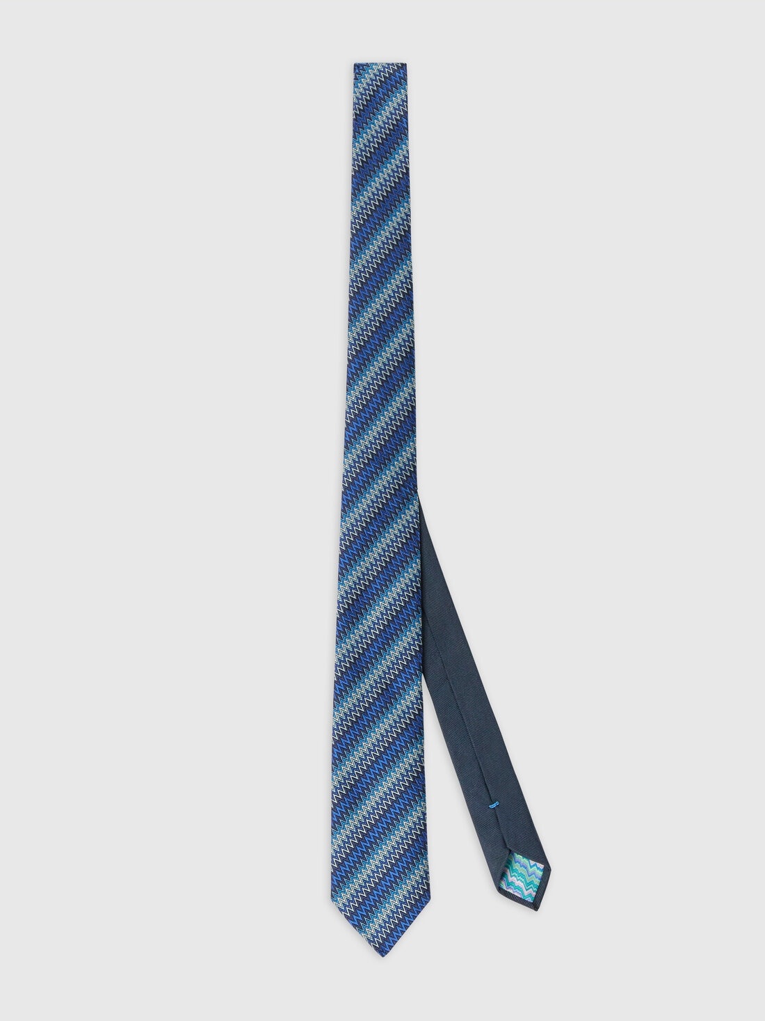 Tie with Chevron Embroidery - 1