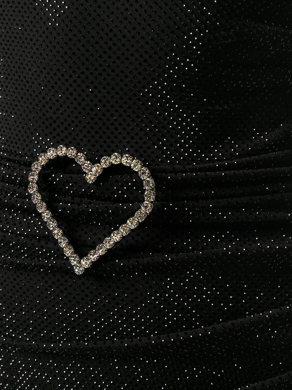 one-shoulder crystal-heart dress - 5