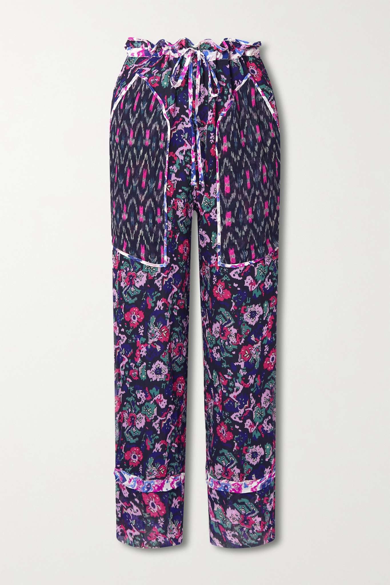 Ryama floral-print georgette straight-leg pants - 1