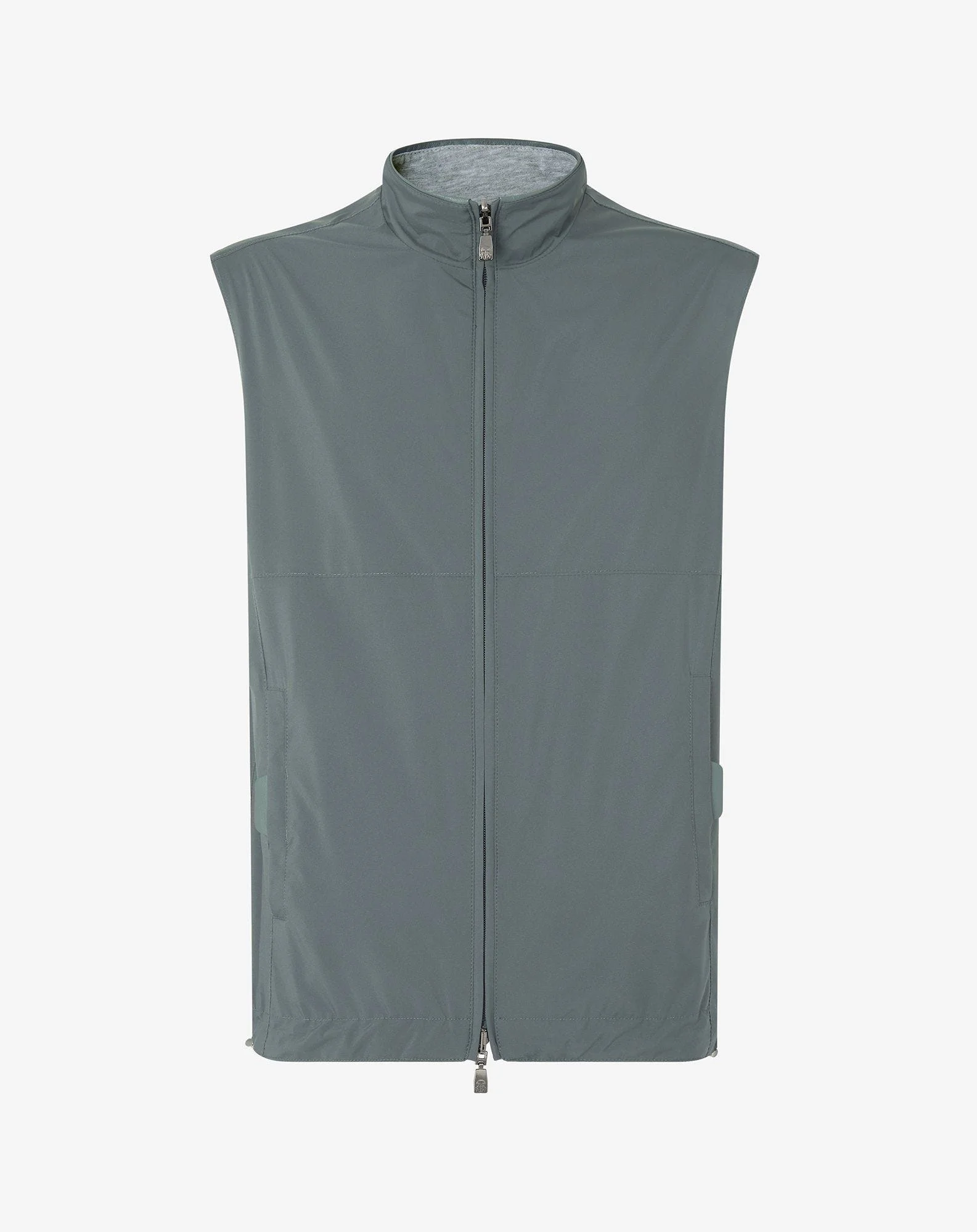 Green technical poplin gilet - 1