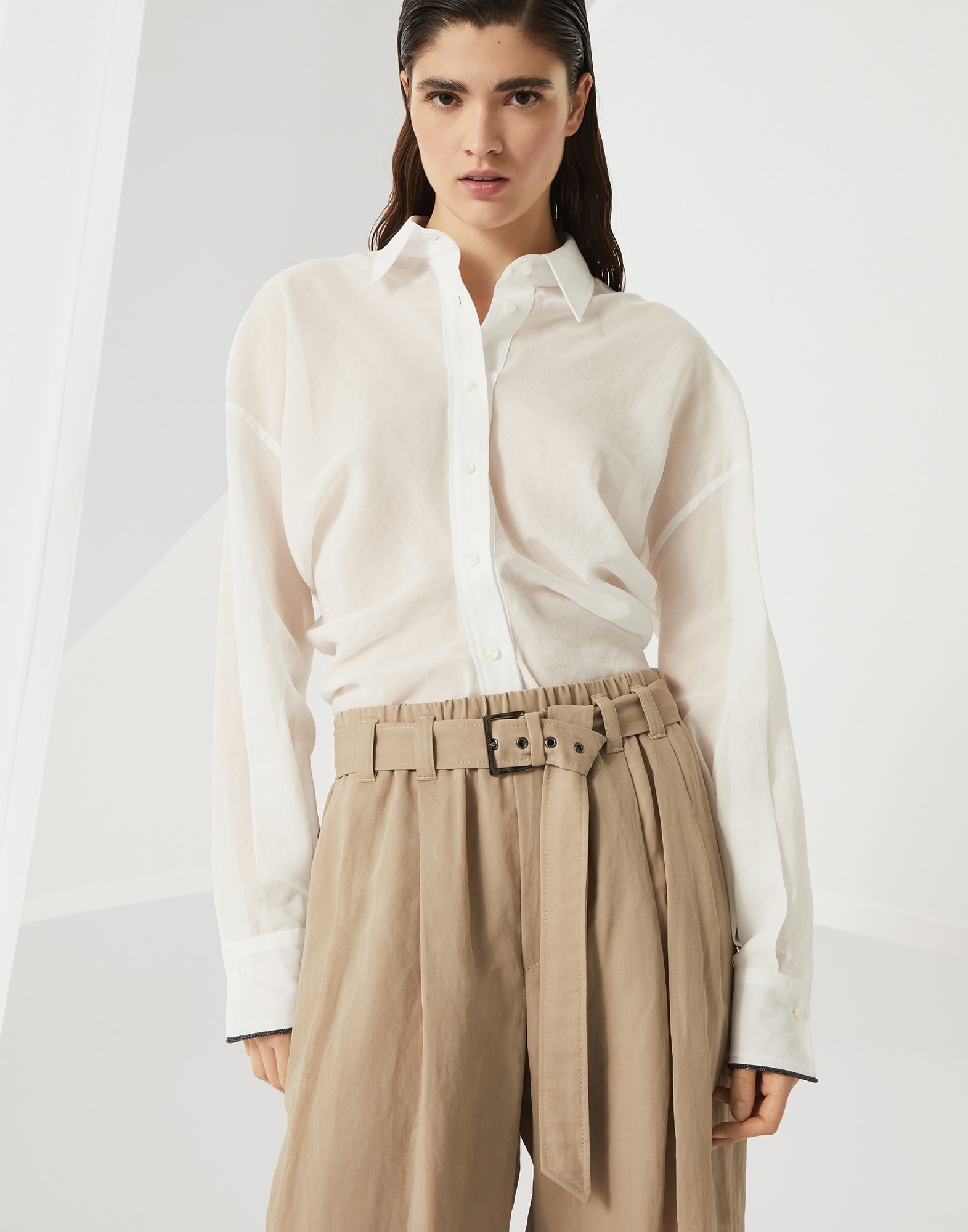 Cotton organza explorer track trousers with monili - 3