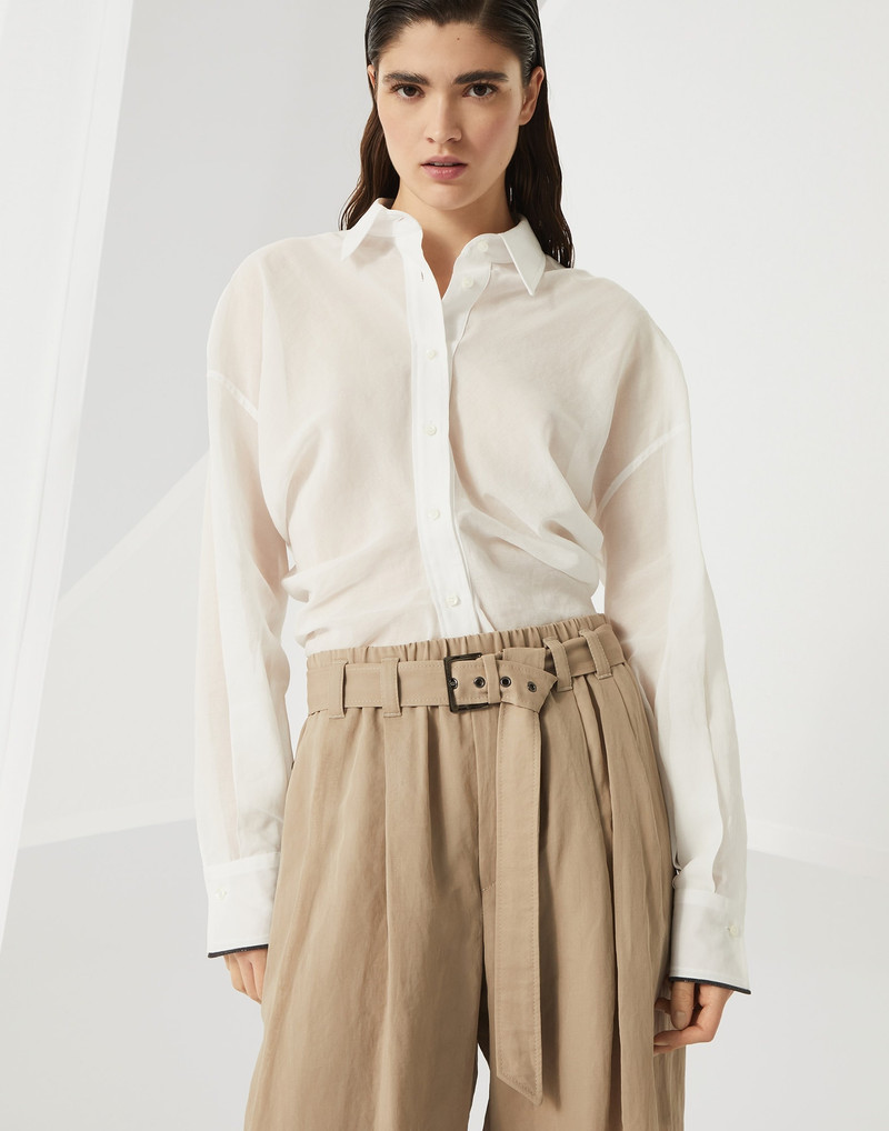 Cotton organza explorer track trousers with monili 3