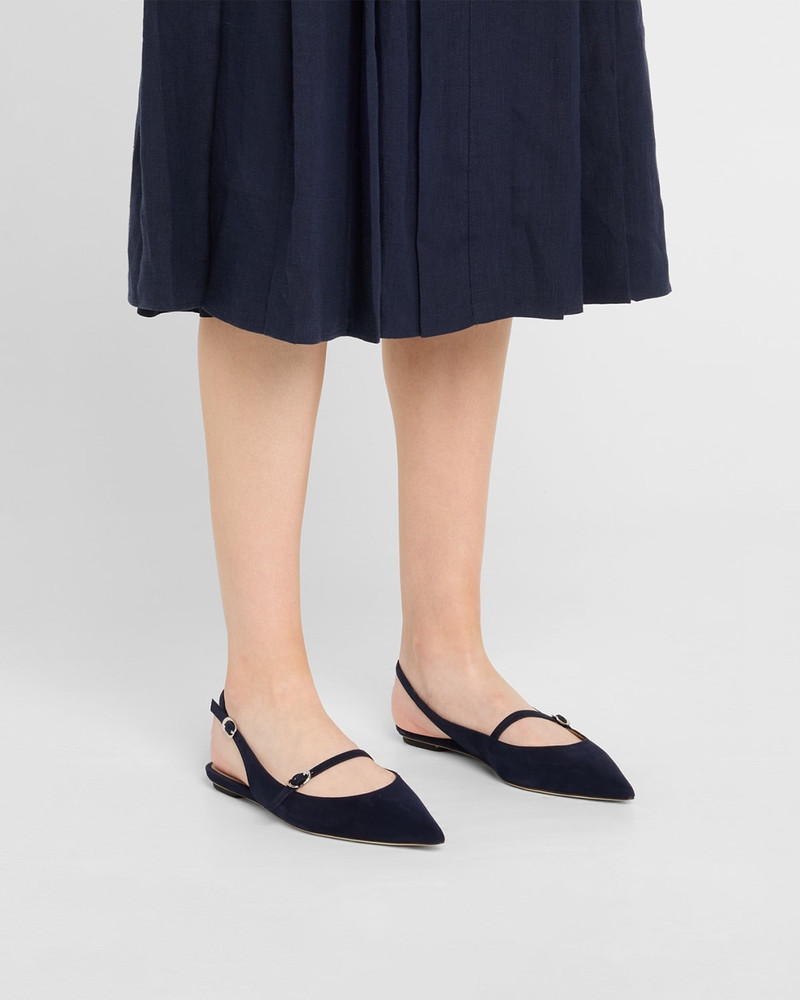 Stuart Weitzman Emilia Suede Mary Jane Slingback Ballerina Flats outlook