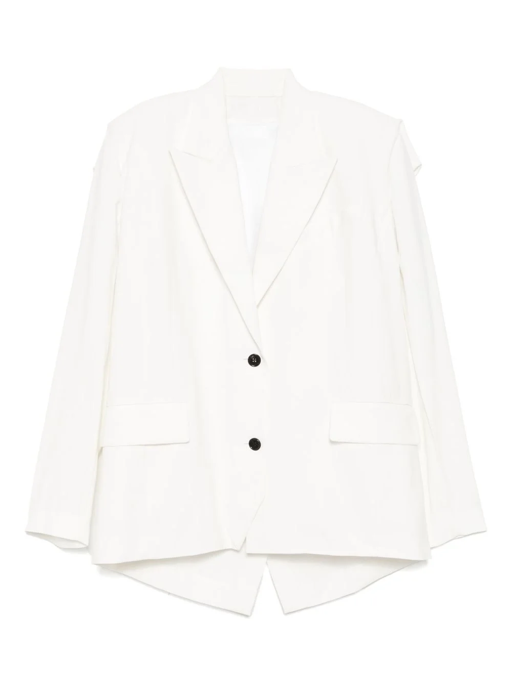 squared-back single-breasted blazer - 1