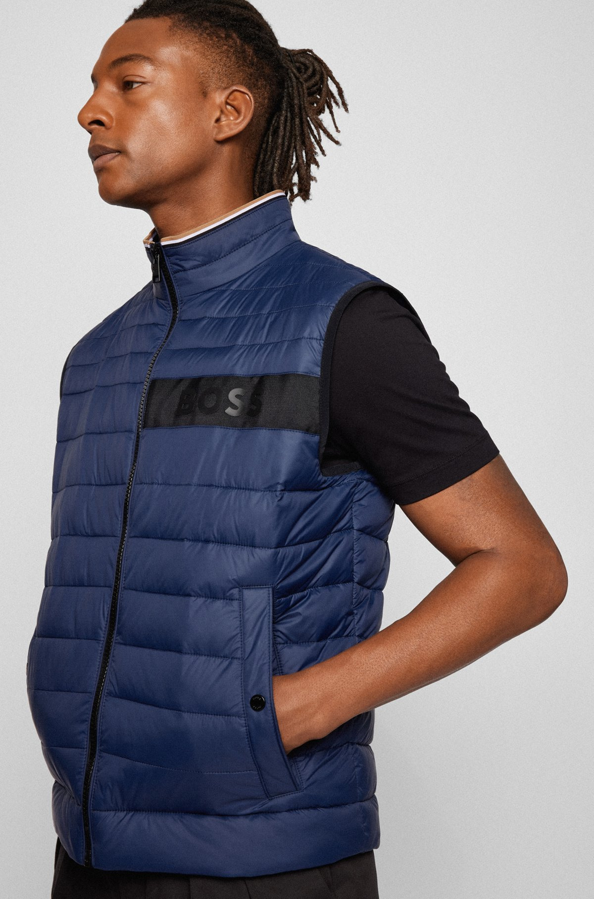 WATER-REPELLENT GILET WITH 3D-LOGO TAPE - 5