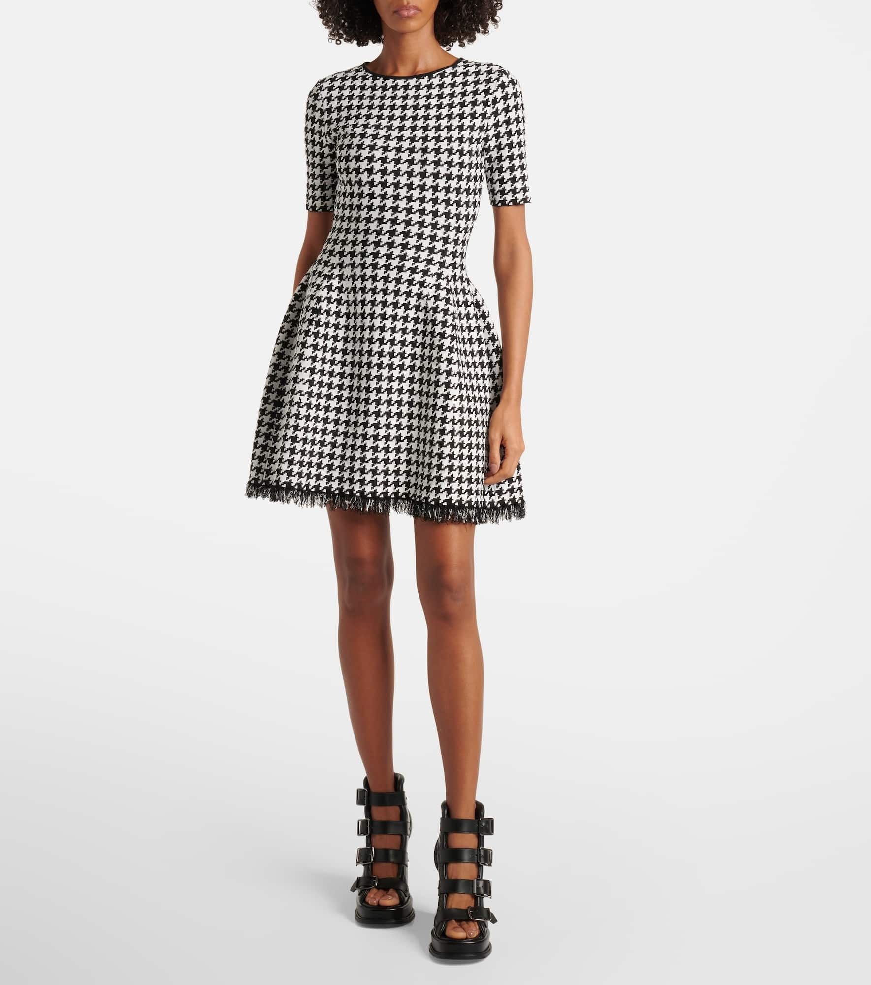Houndstooth midi dress - 2
