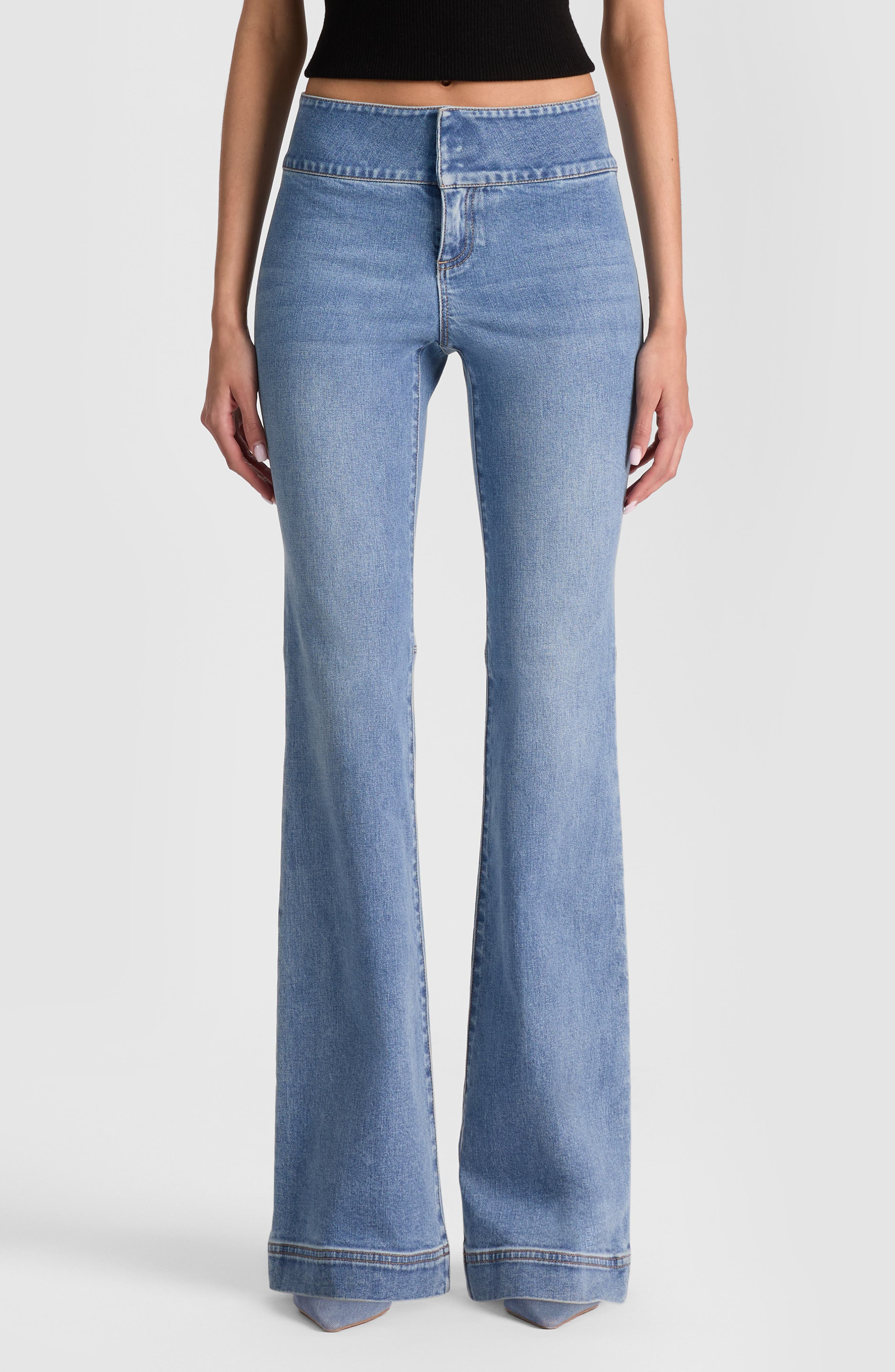 Alice + Olivia Hot Mid Rise Bootcut Jeans in Celine Vintage at Nordstrom - 1