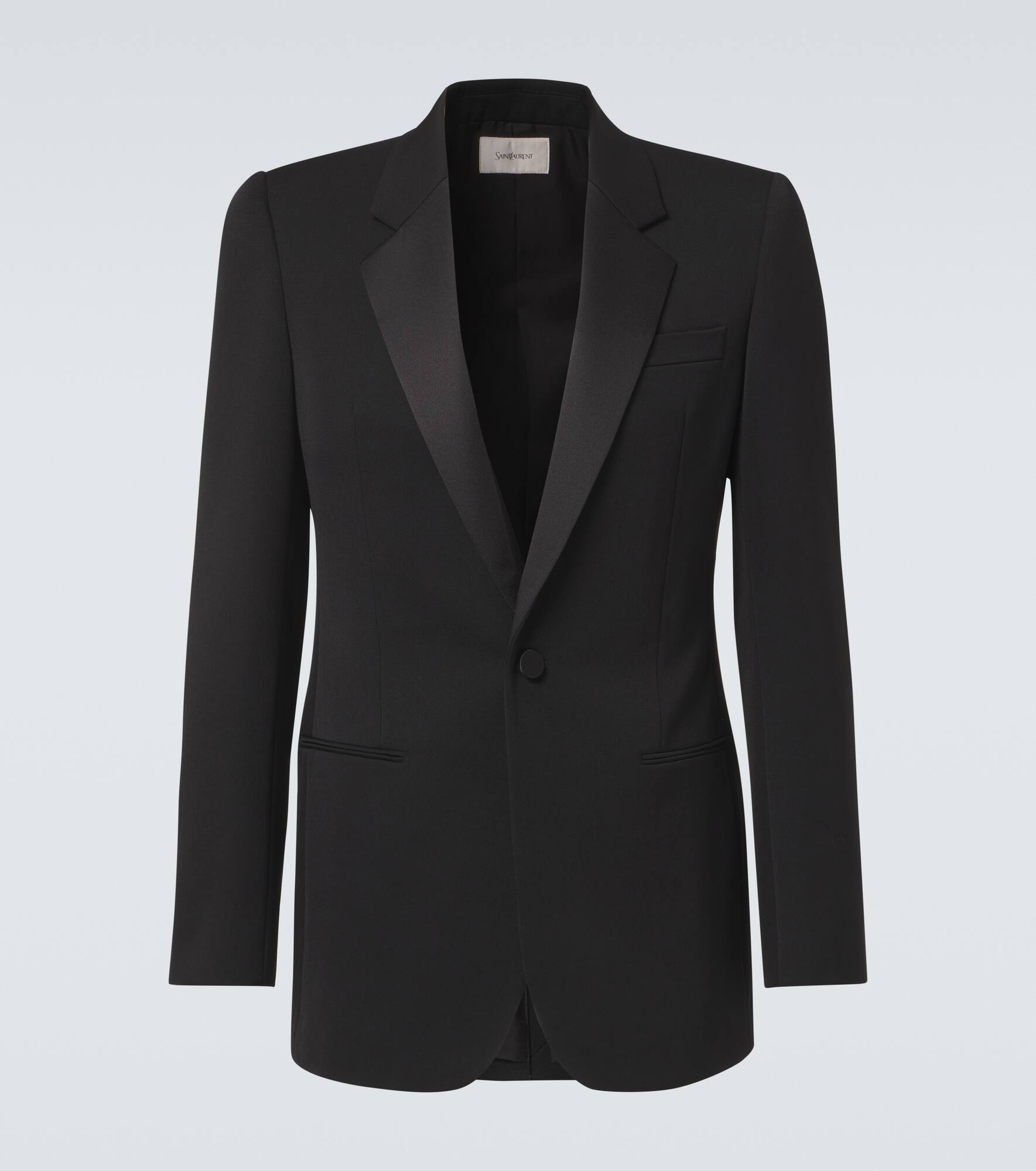 Wool grain de poudre tuxedo jacket - 1