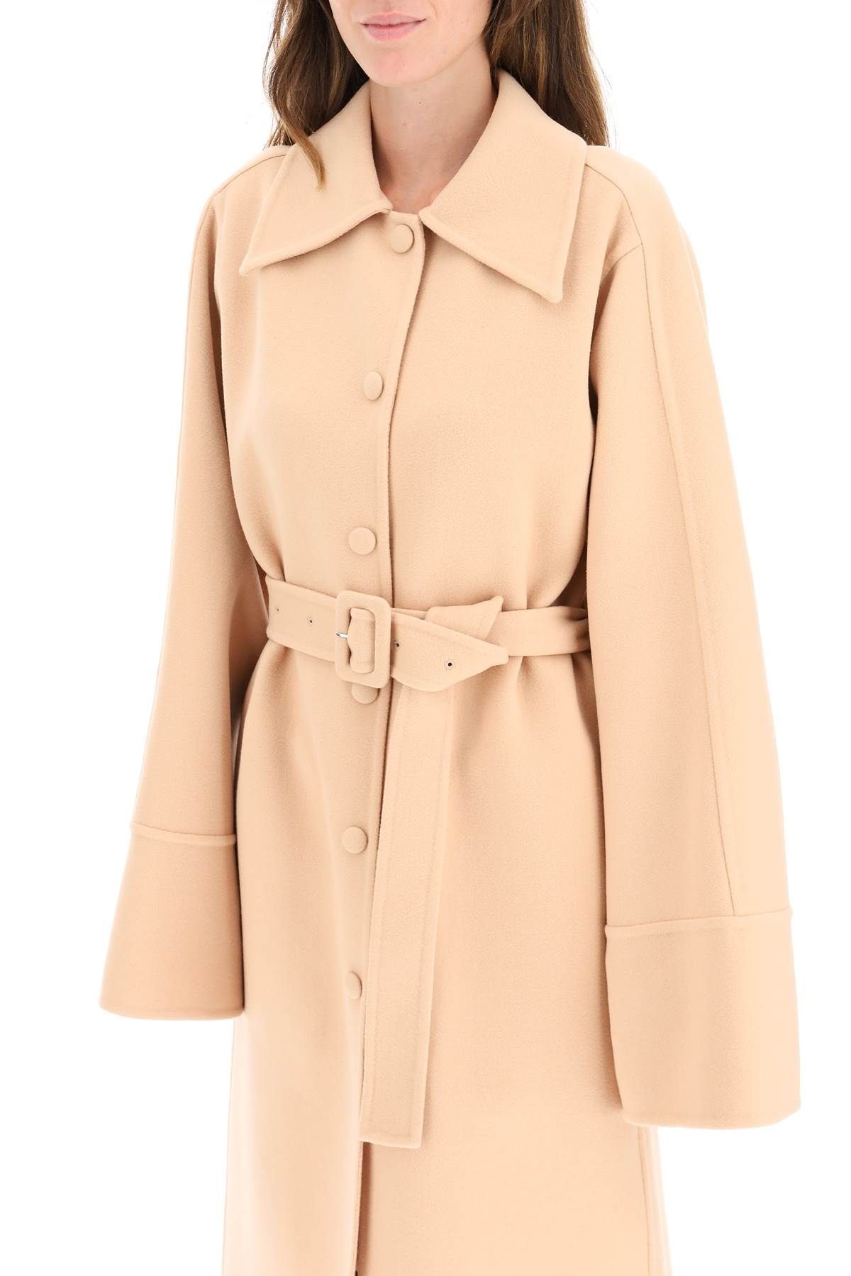 BELTED WOOL COAT - 5