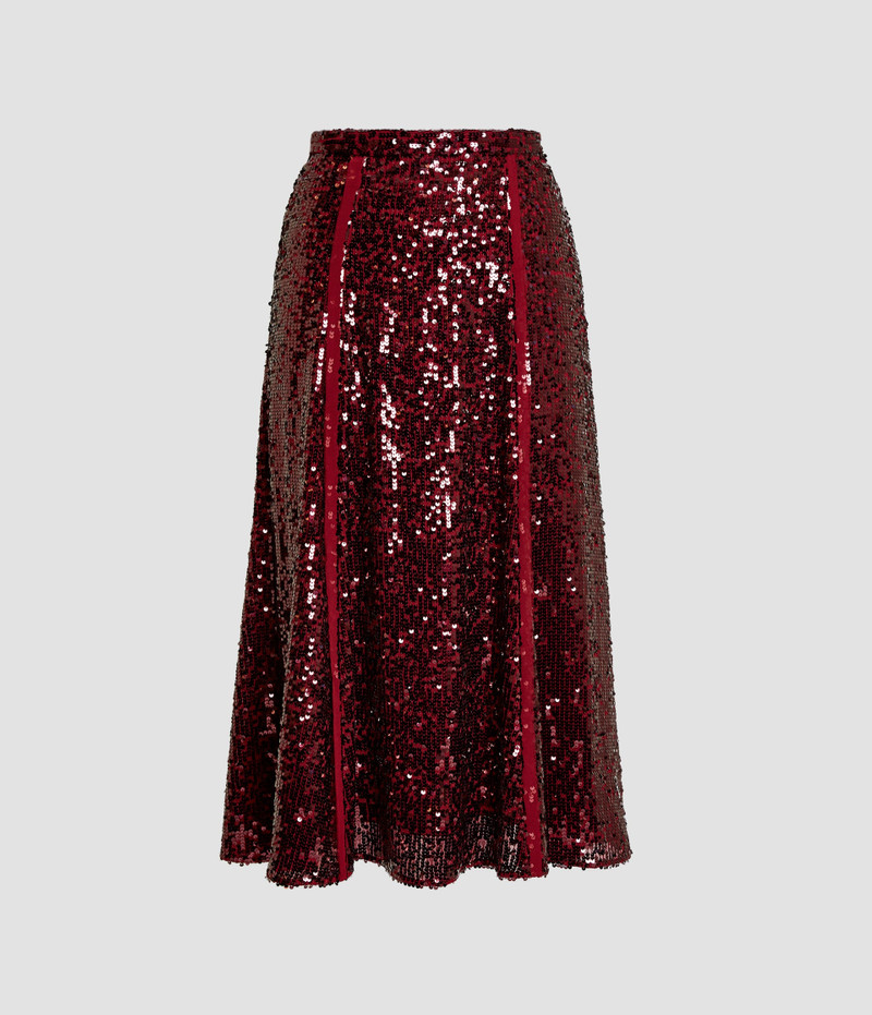 Erdem SEQUIN A LINE MIDI SKIRT outlook