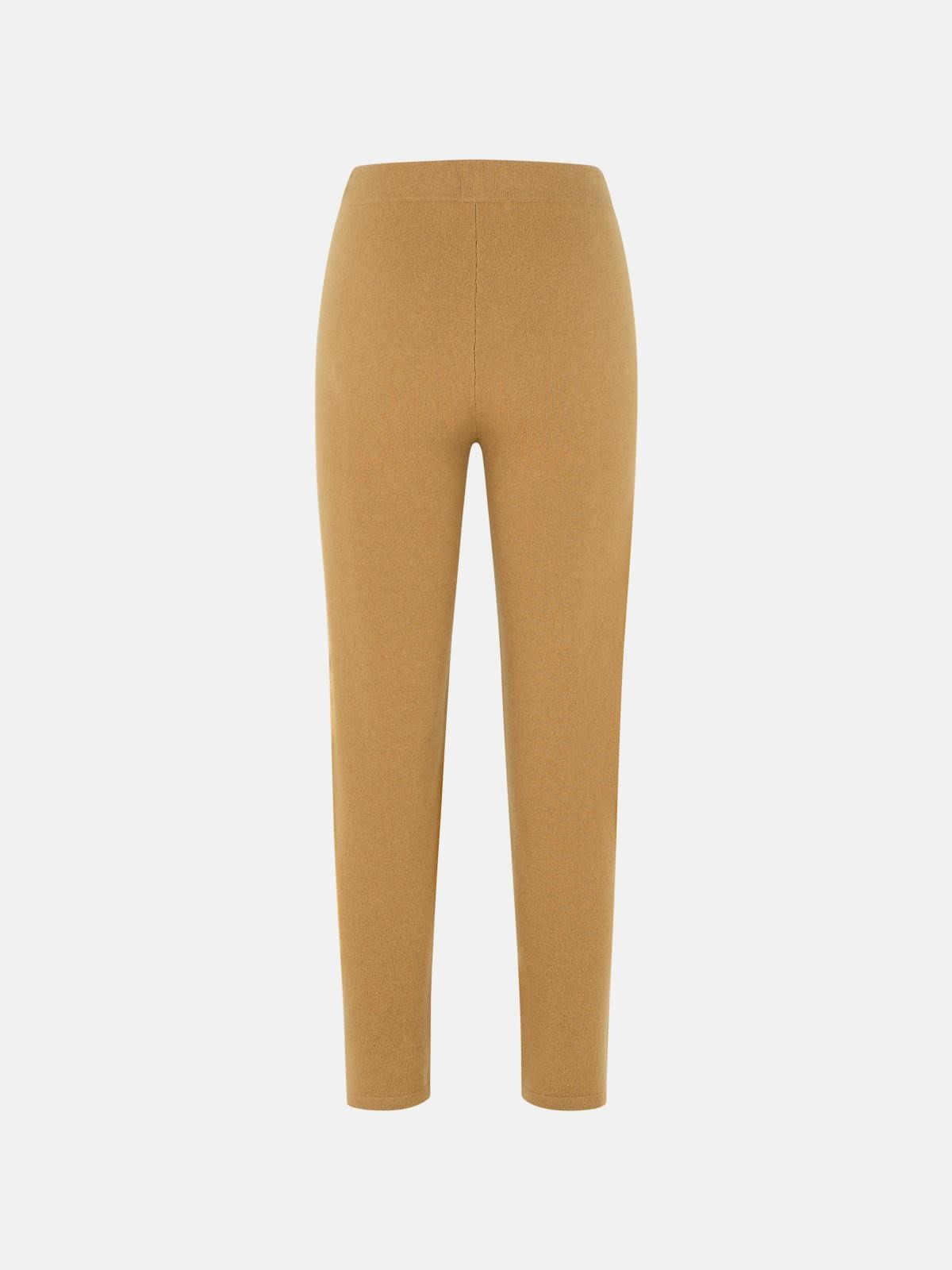 BEIGE CASHMERE BLEND TROUSERS - 3
