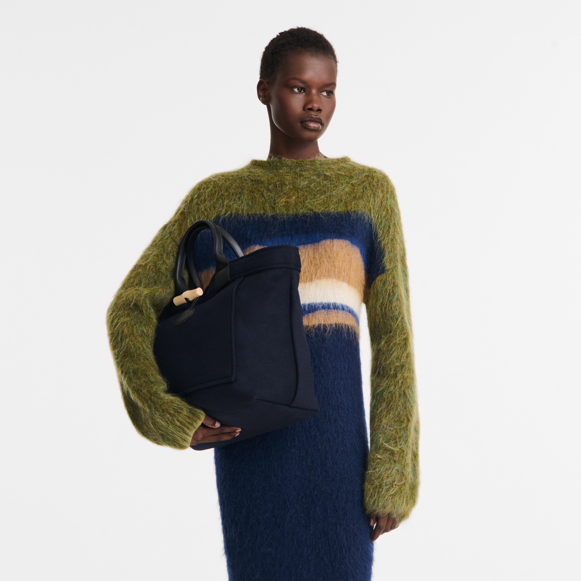Le Roseau L Tote bag Navy - Canvas - 2