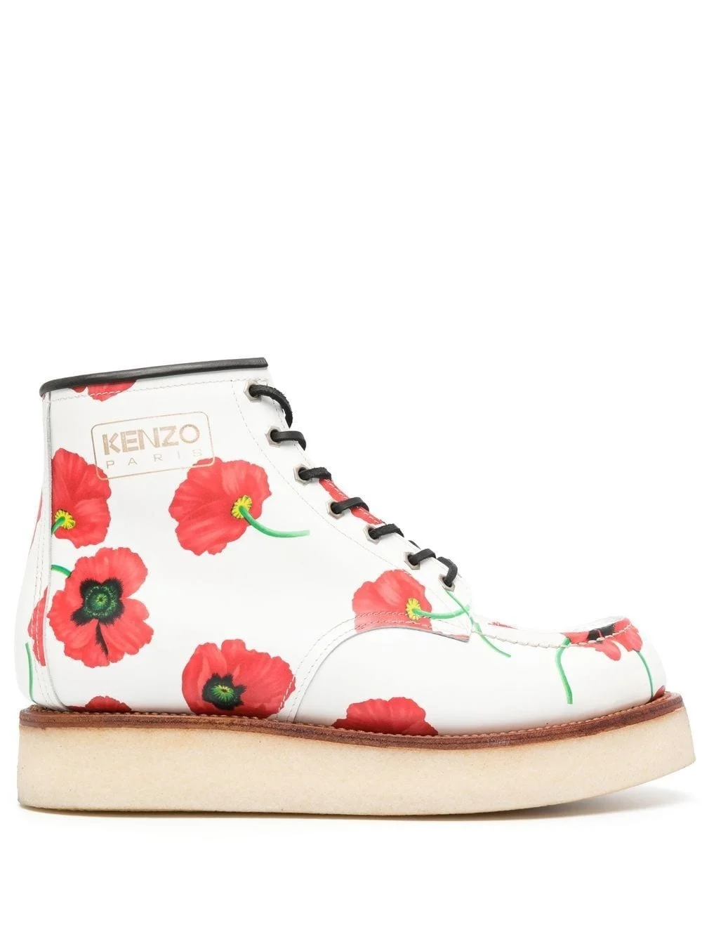 Yama floral-print lace-up boots - 1