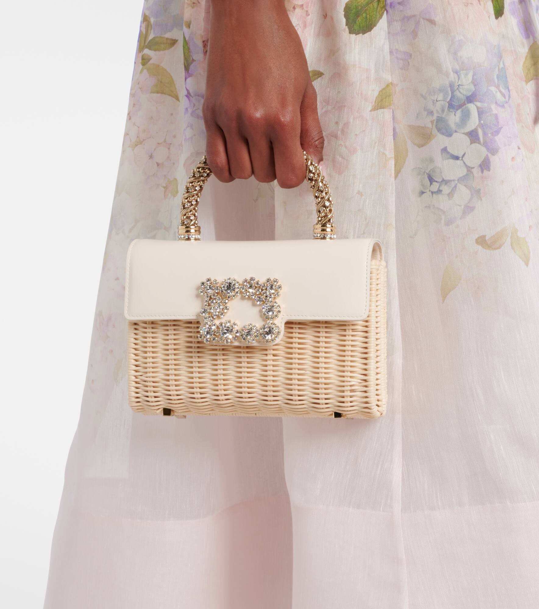 Jewel Efflorescence Mini rattan tote bag - 2