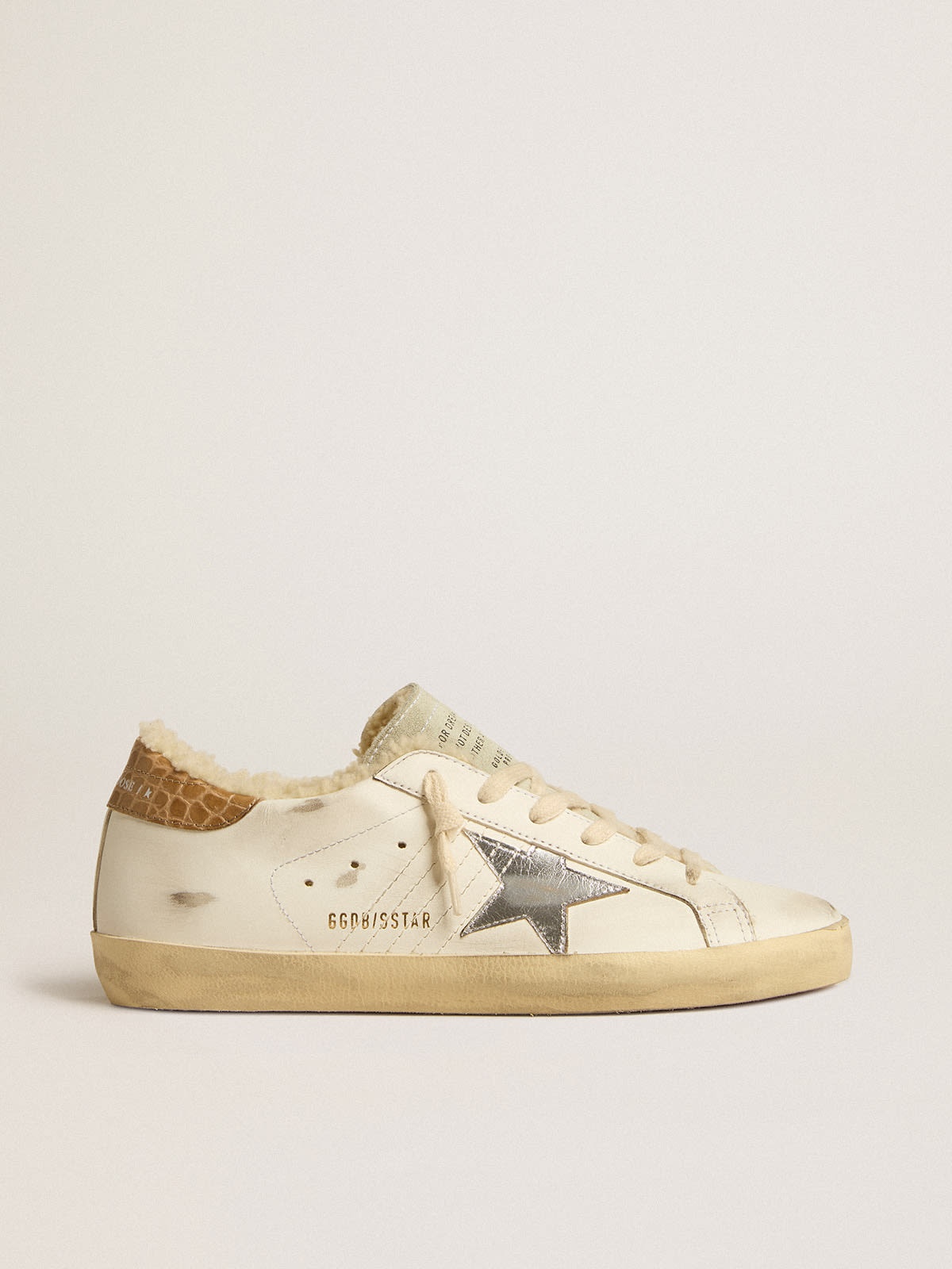 Super-Star with silver leather star and crocodile-print leather heel tab - 1