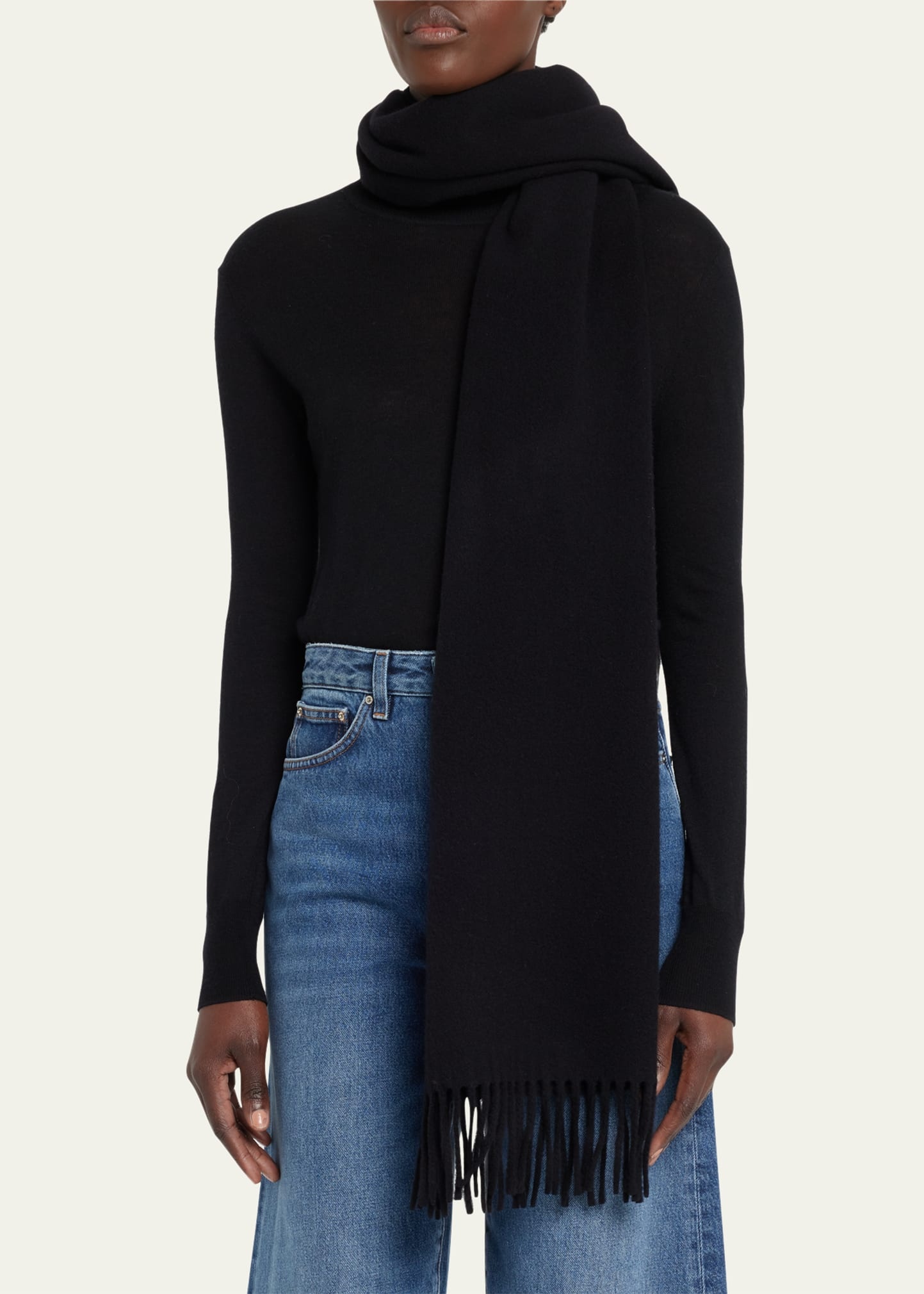Classic Wool Fringe Scarf - 3