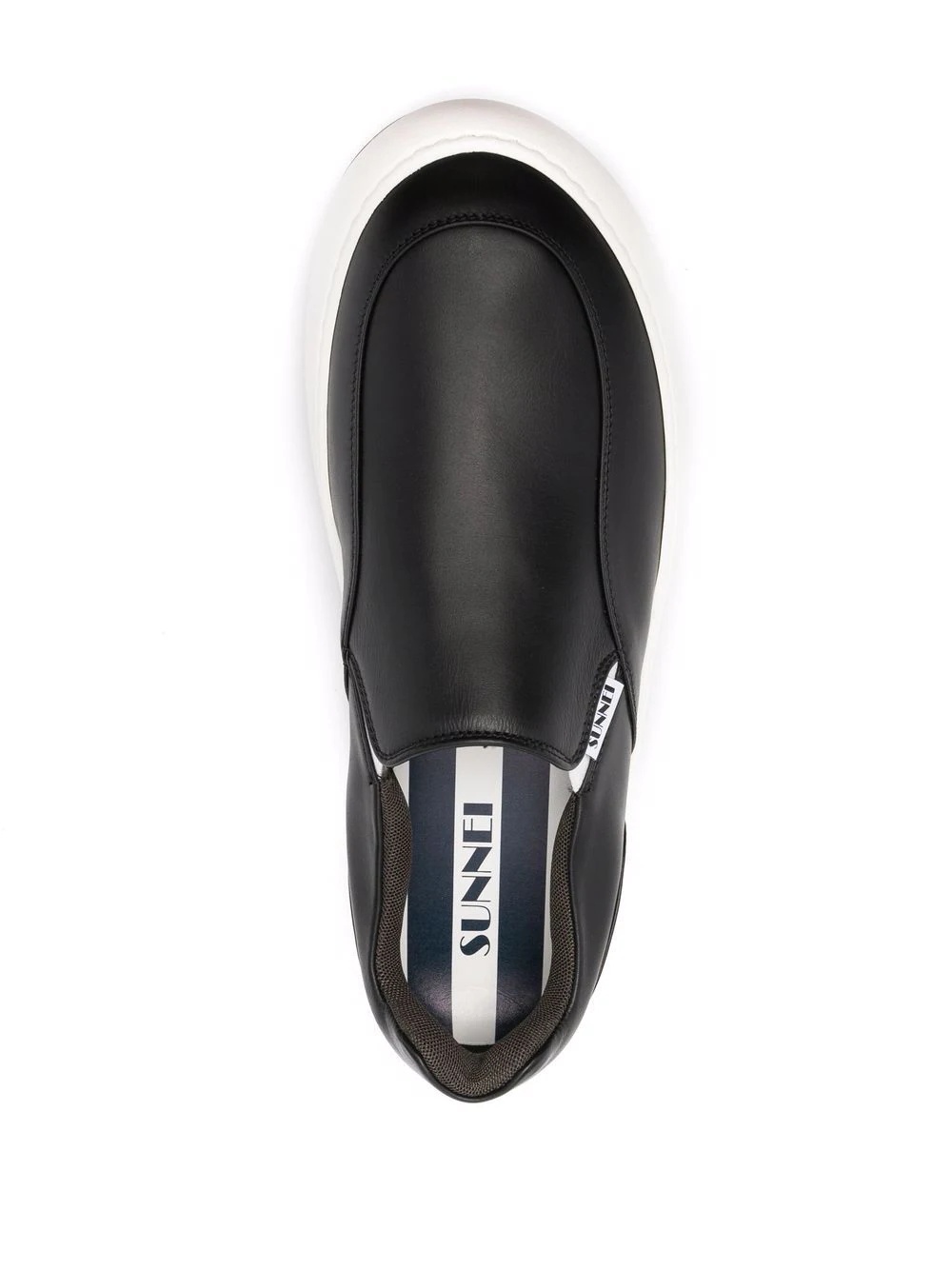 panelled slip-on leather sneakers - 4